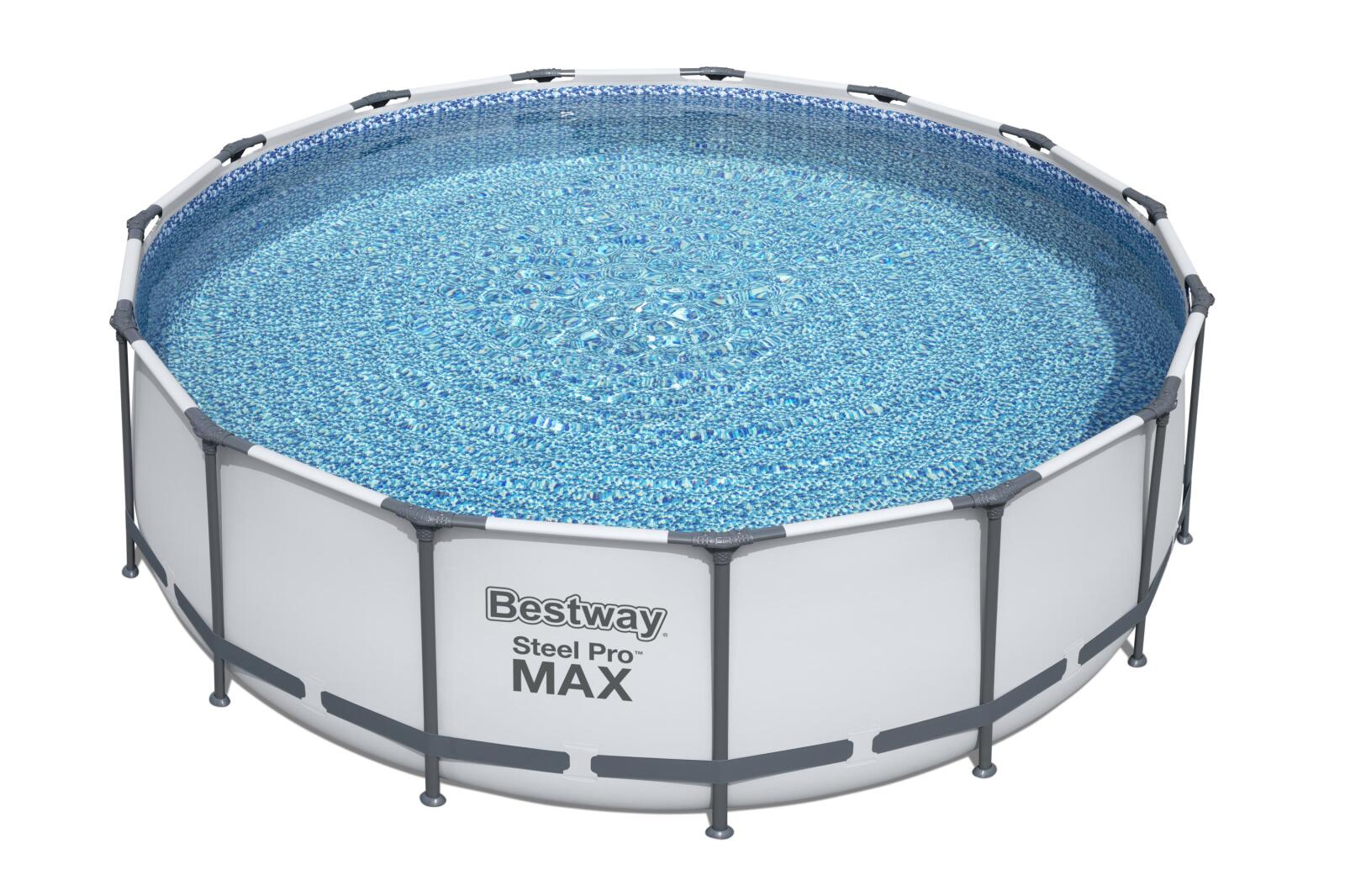 Bestway Steel Pro MAX Frame Pool - grau - Komplett-Set - rund