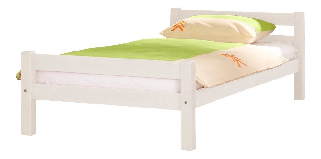 Bett HELGA - Buche massiv weiß - 140x200 cm