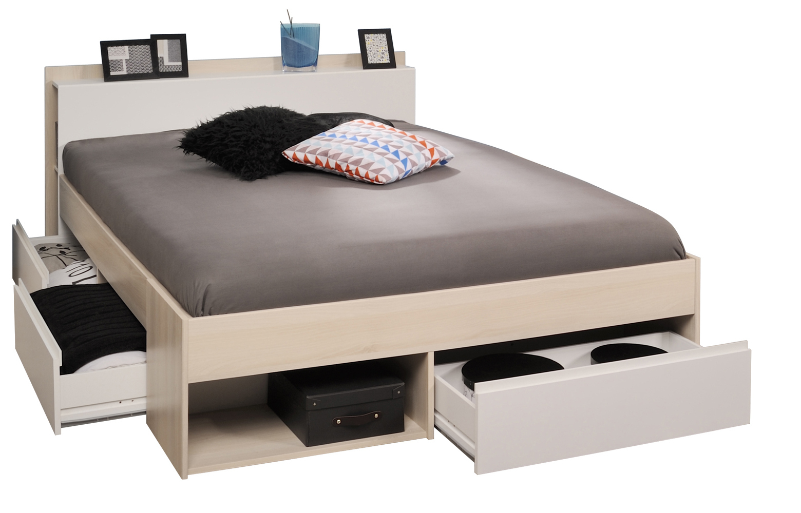 Bett MOST 6 - Akazie-weiß - 160x200 cm