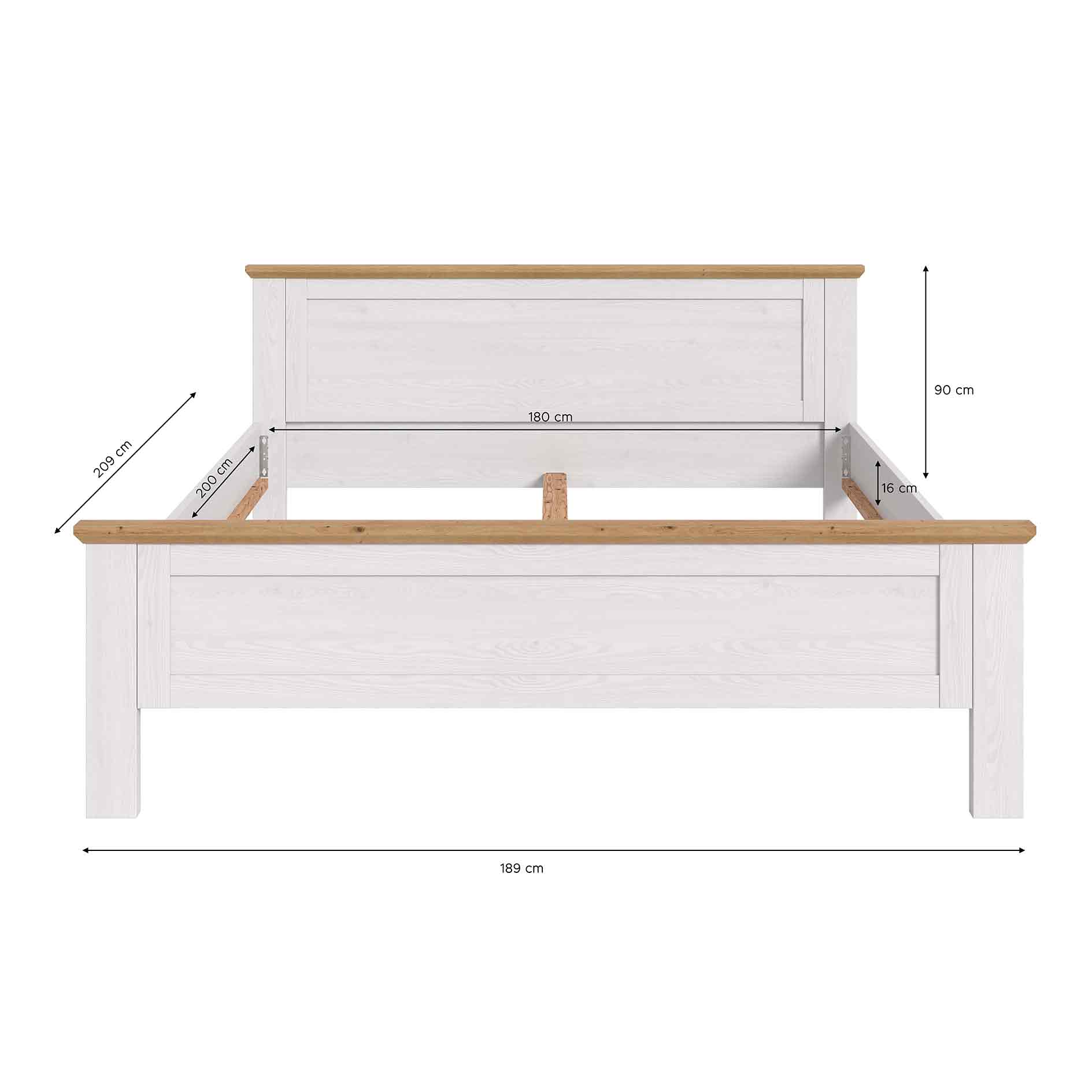 Bett VERONA - Sibiu Lärche - Artisan Eiche - 180x200 cm 