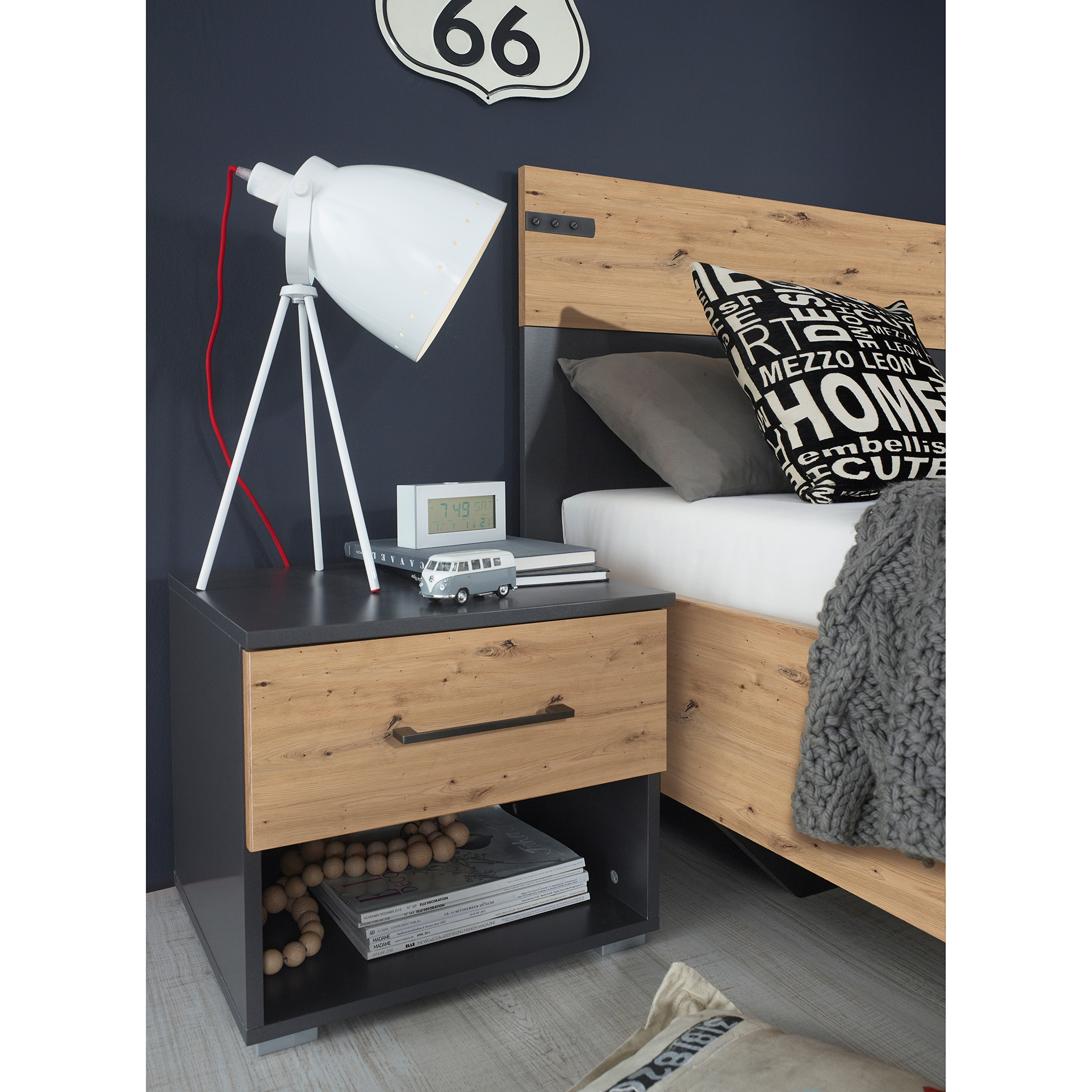 Bettanlage - Eiche Artisan-graumetallic - 180x200 cm | Online bei ...