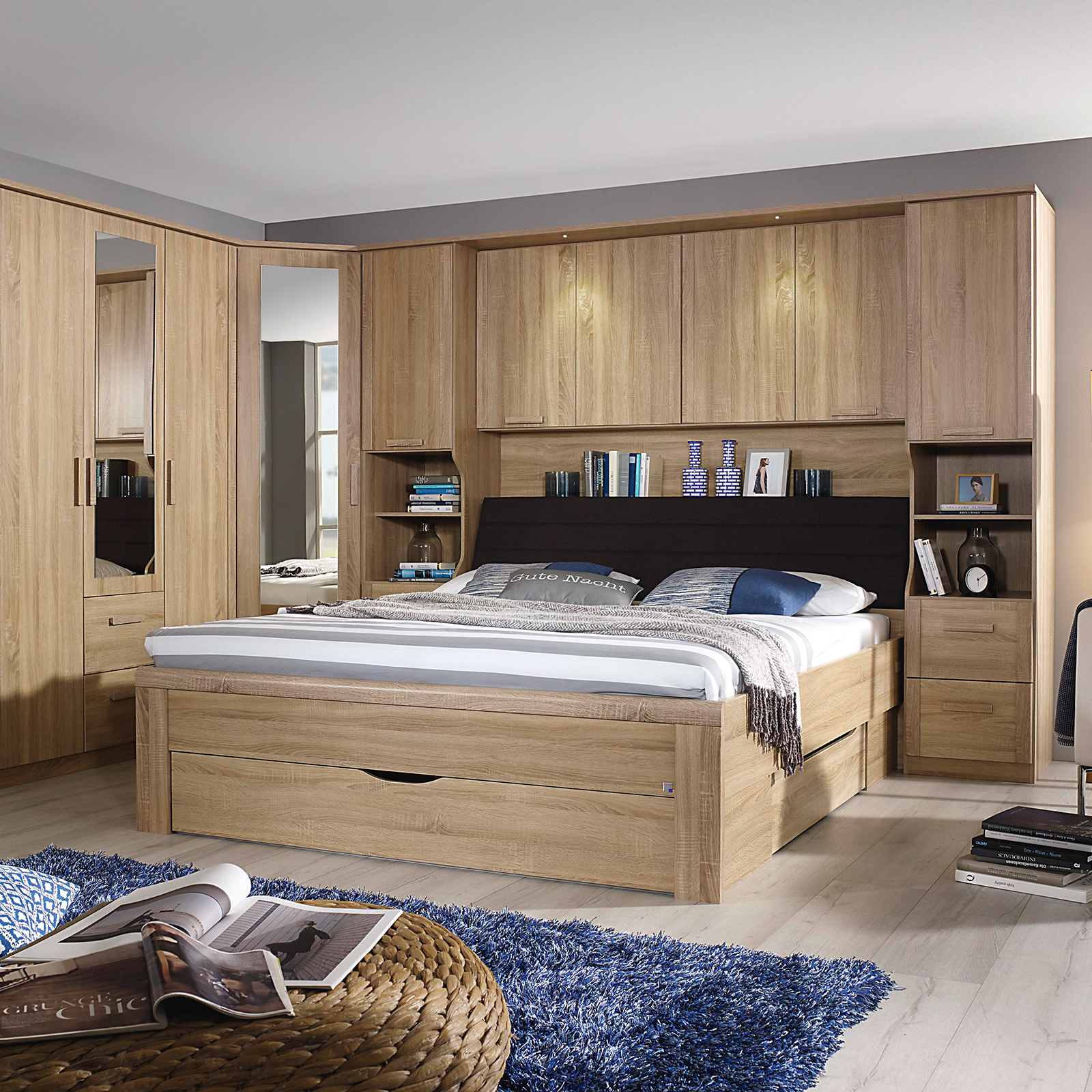 bettbrücke - sonoma eiche - 281 cm breit | online bei roller kaufen