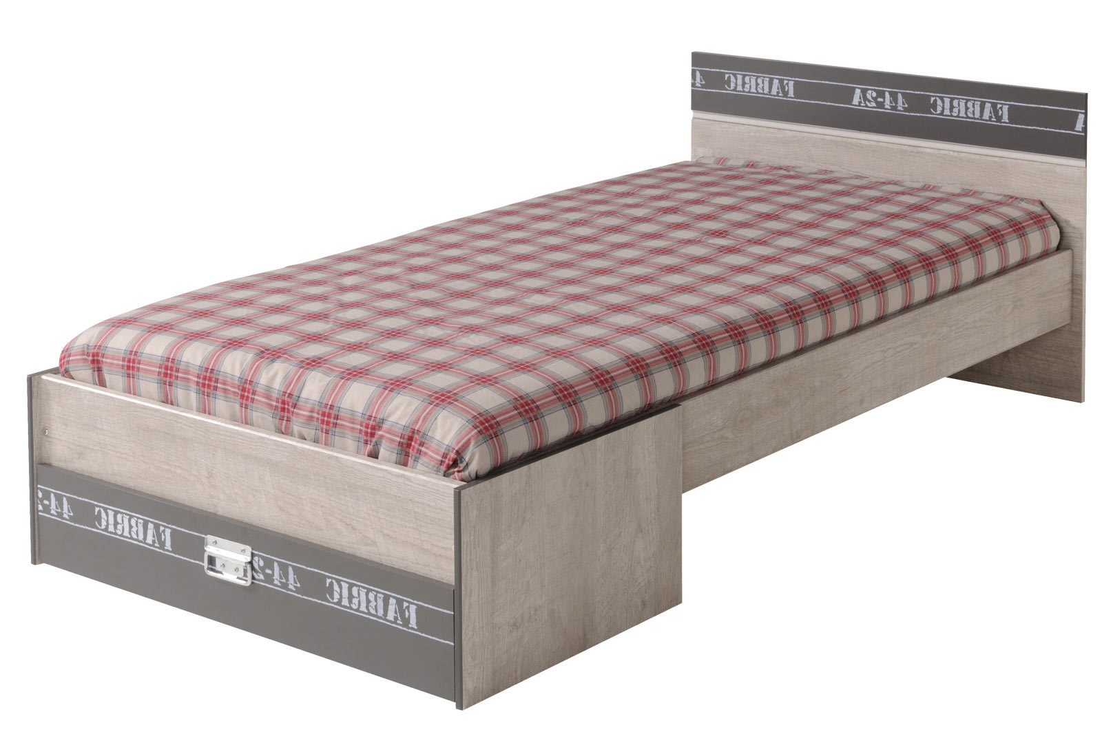 Bettgestell FABRIC 4 - Esche-grau Loft - 90x200 cm