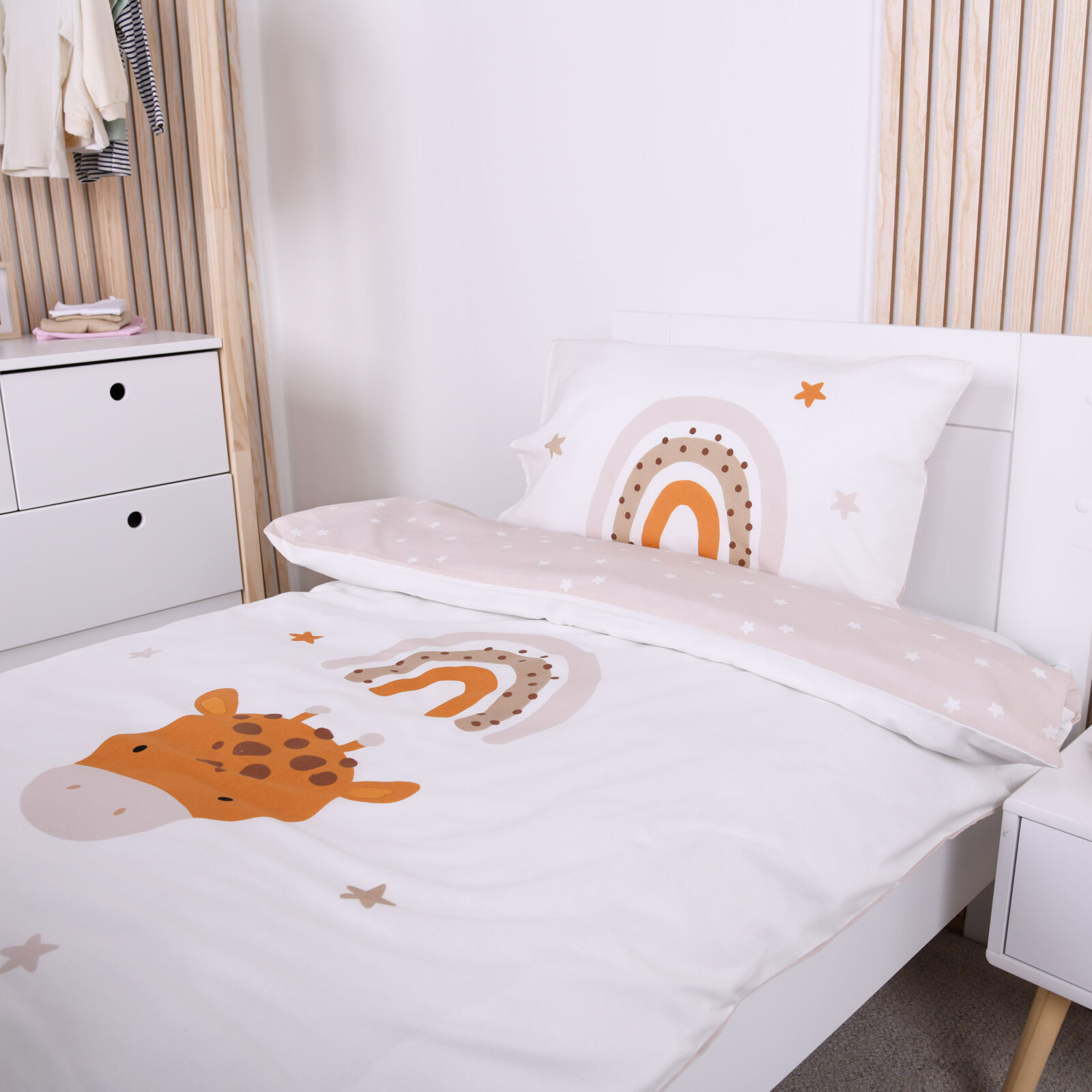 Bettwäsche LITTLE FRIENDS - beige-weiß - 100x135 cm