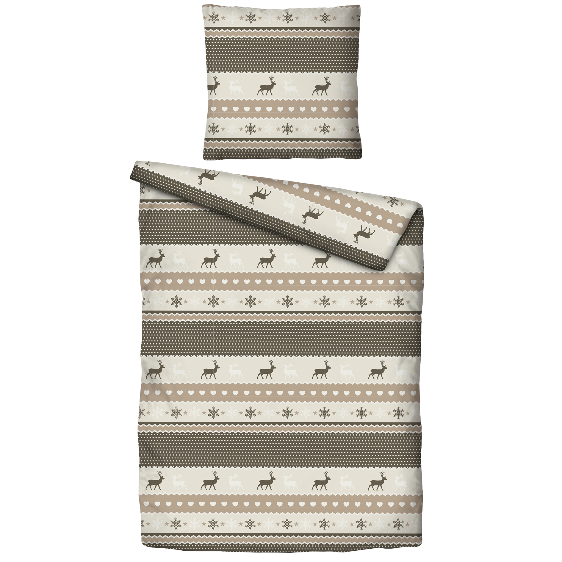 Bettwäsche - taupe - Polar Fleece - 135x200 cm