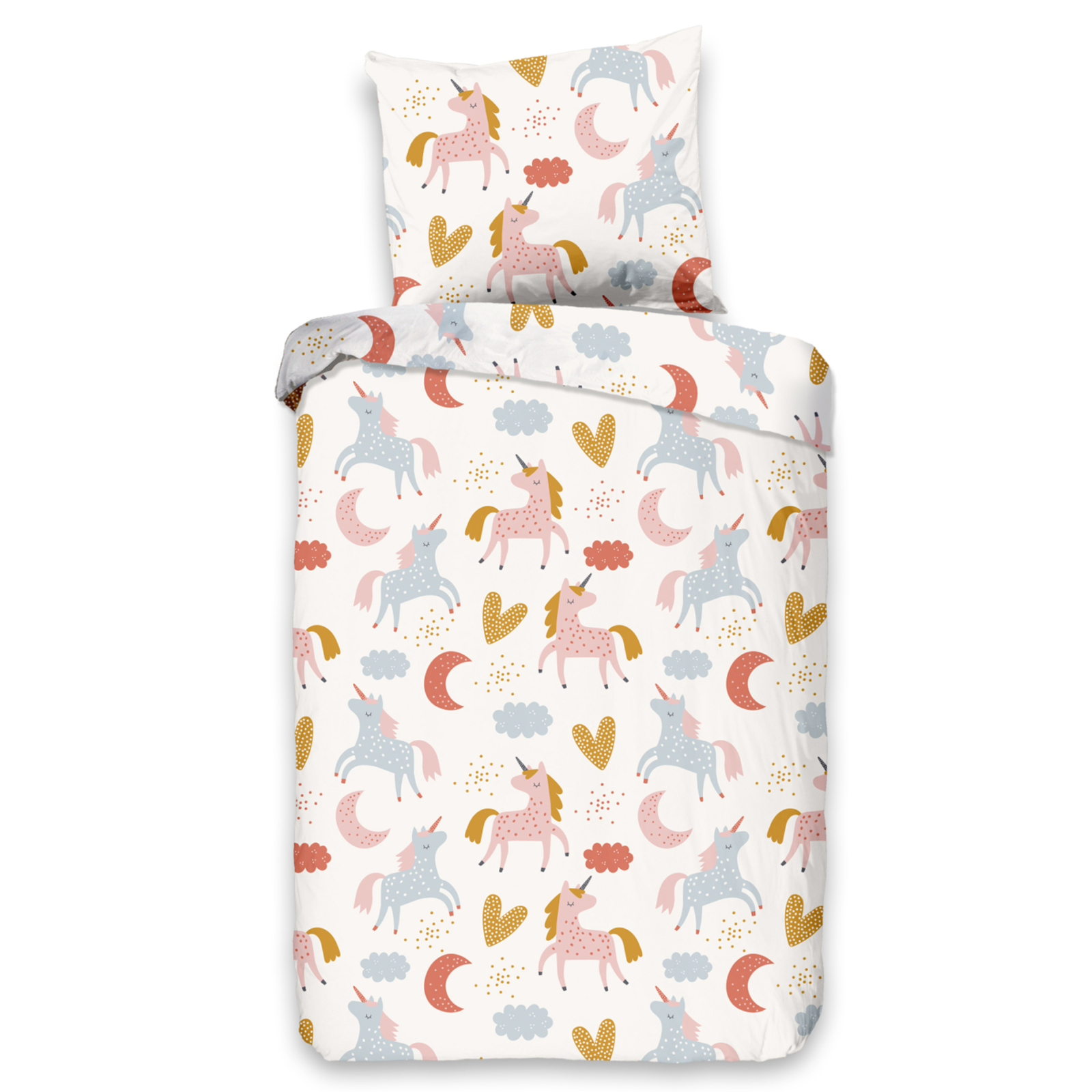 Bettwäsche UNILOVE EINHORN REGENBOGEN - multicolor - 100x135 cm