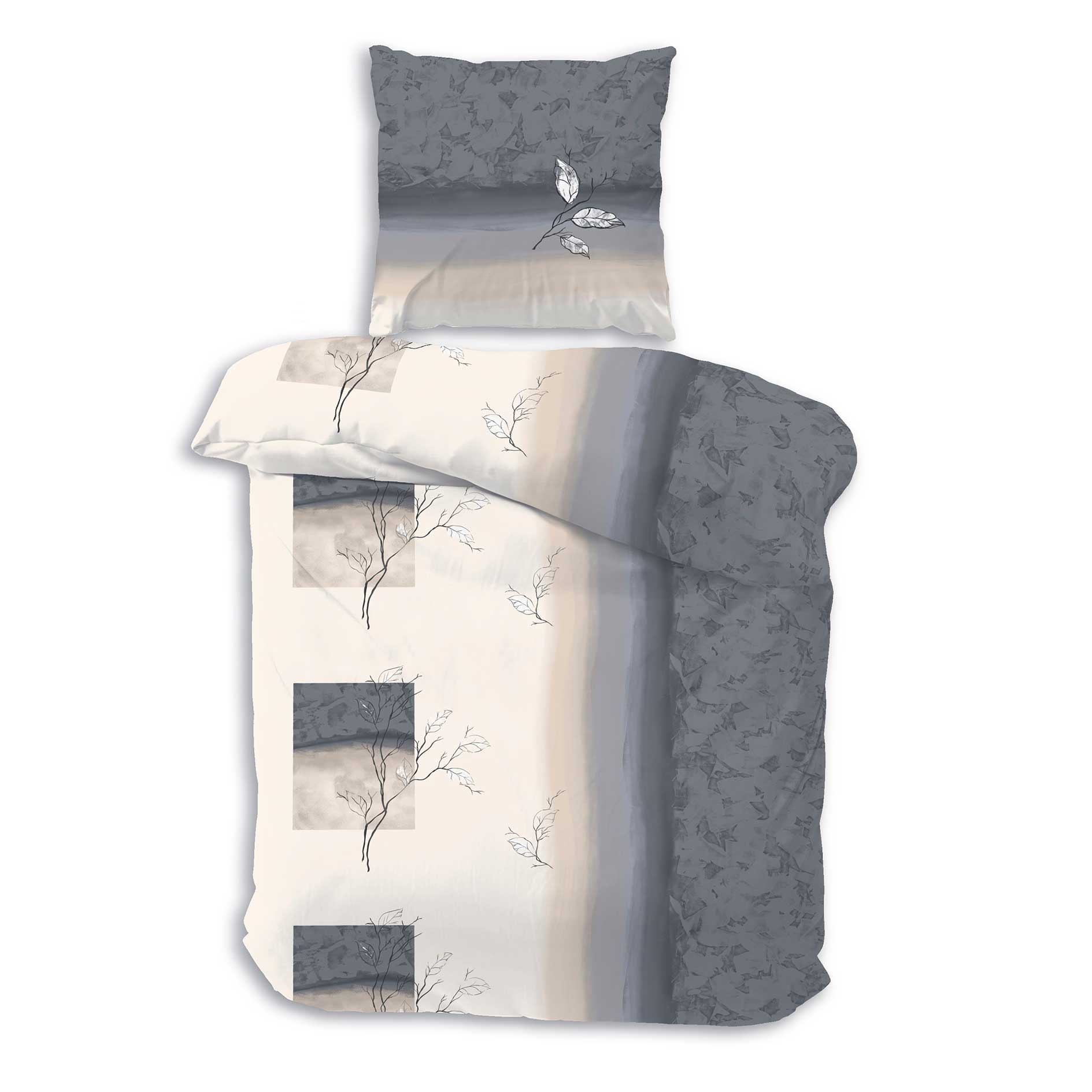 Biber-Bettwäsche - taupe - 135x200 cm