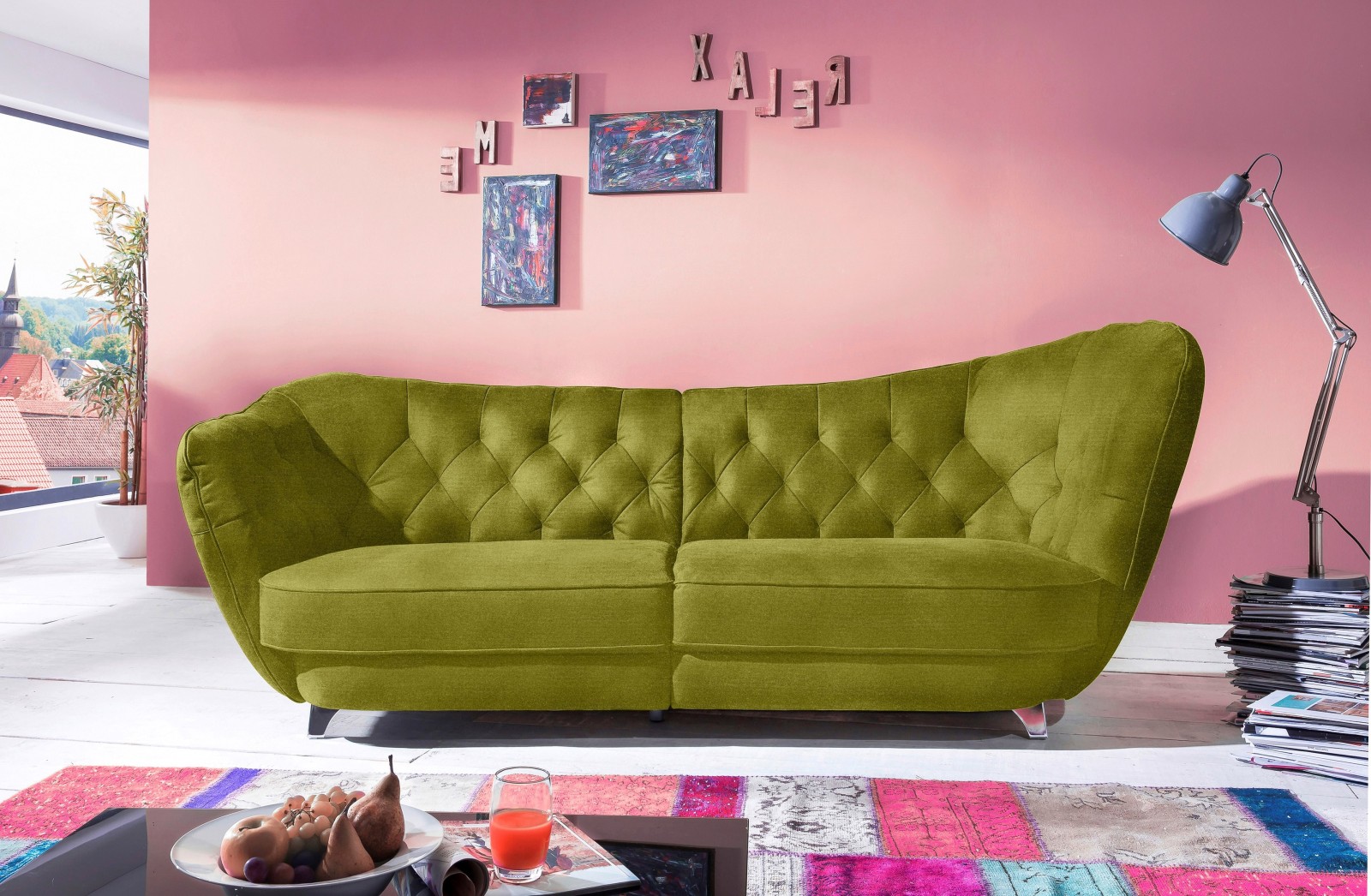 Big-Sofa - green- Retro - rechts