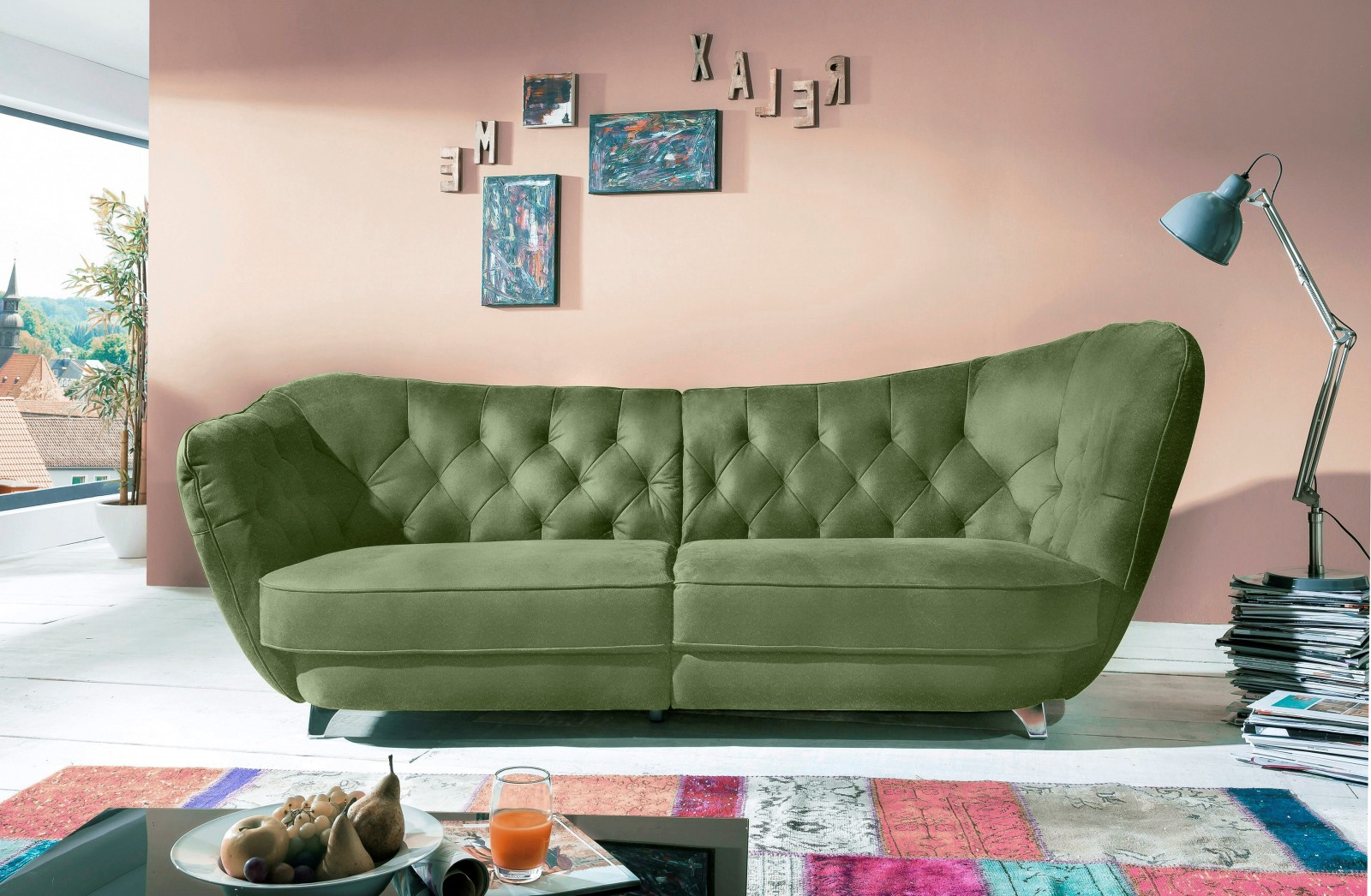 Big-Sofa - olive - Retro - rechts