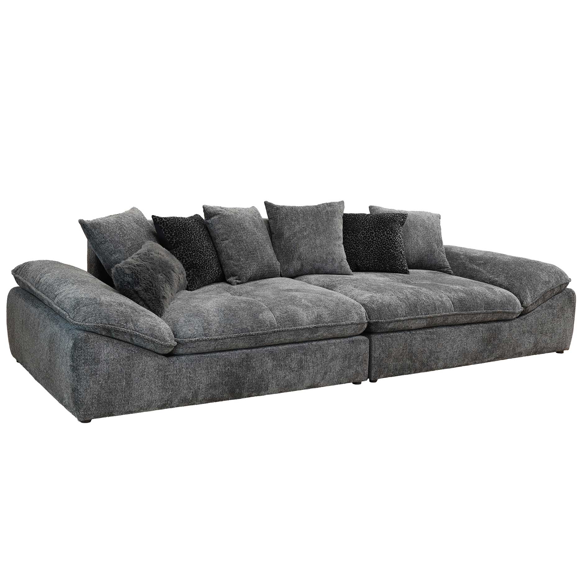 Bigsofa - schwarz - Chenille - 310 cm breit