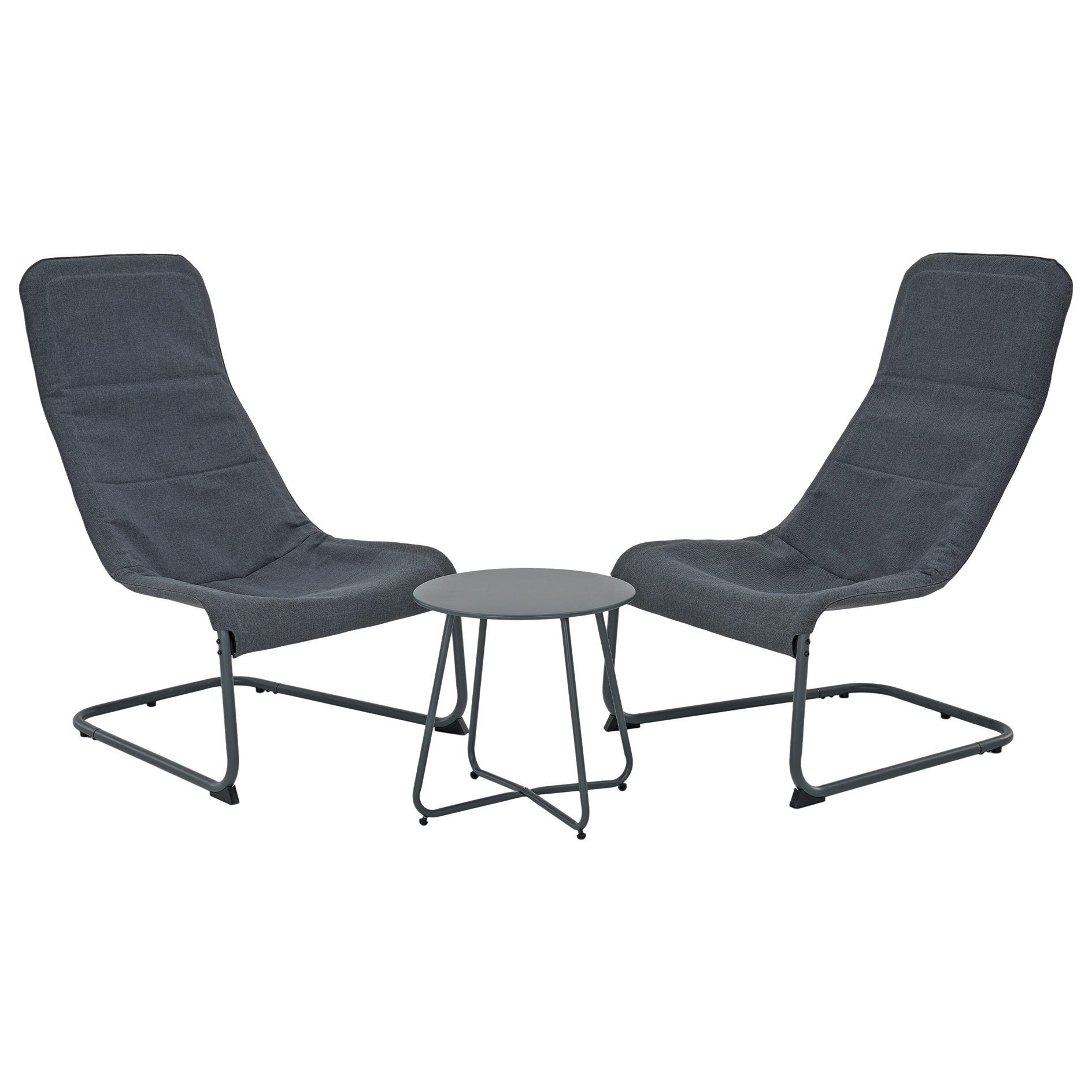 Bistro-Set - dunkelgrau-anthrazit - 3-teilig