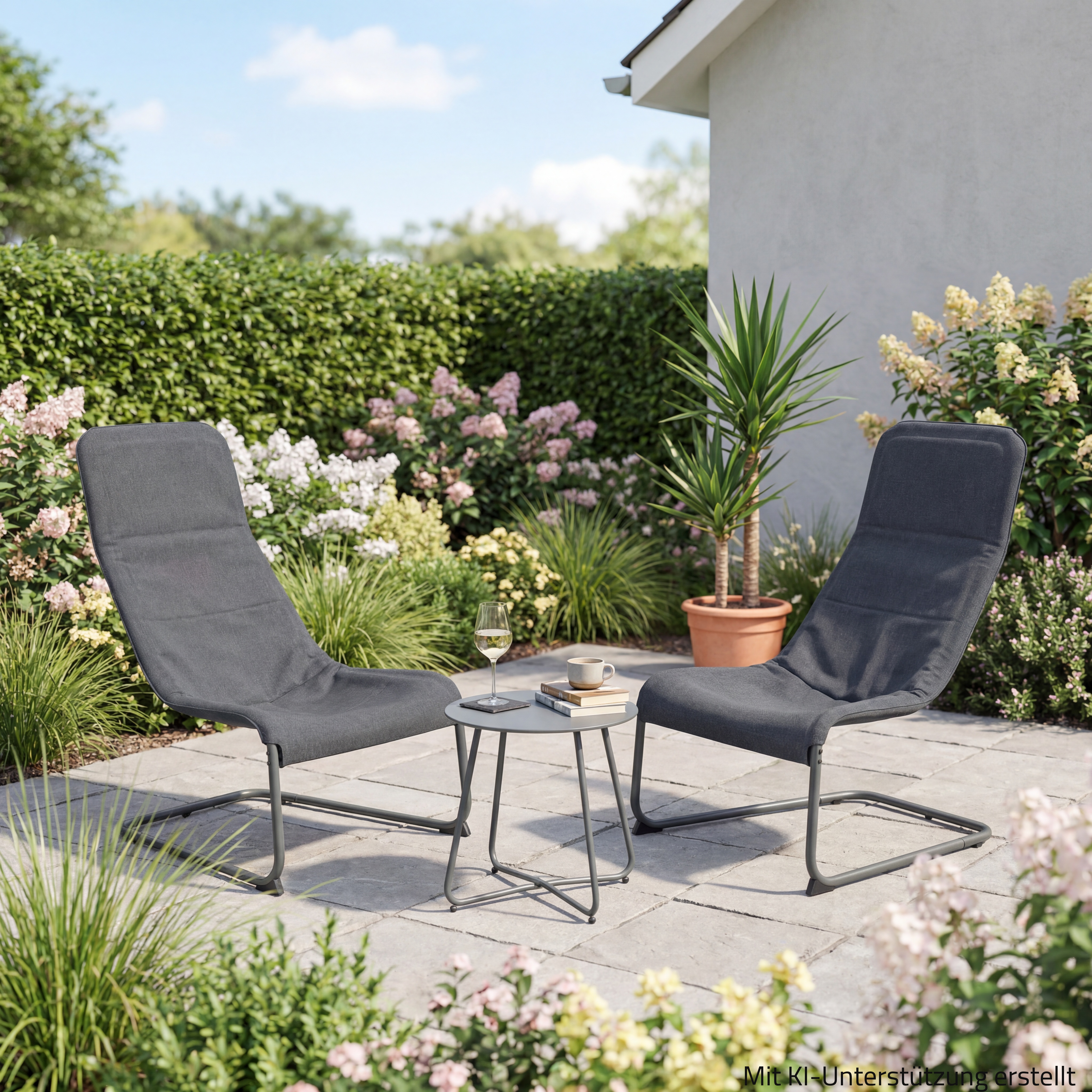 Bistro-Set - dunkelgrau-anthrazit - 3-teilig
