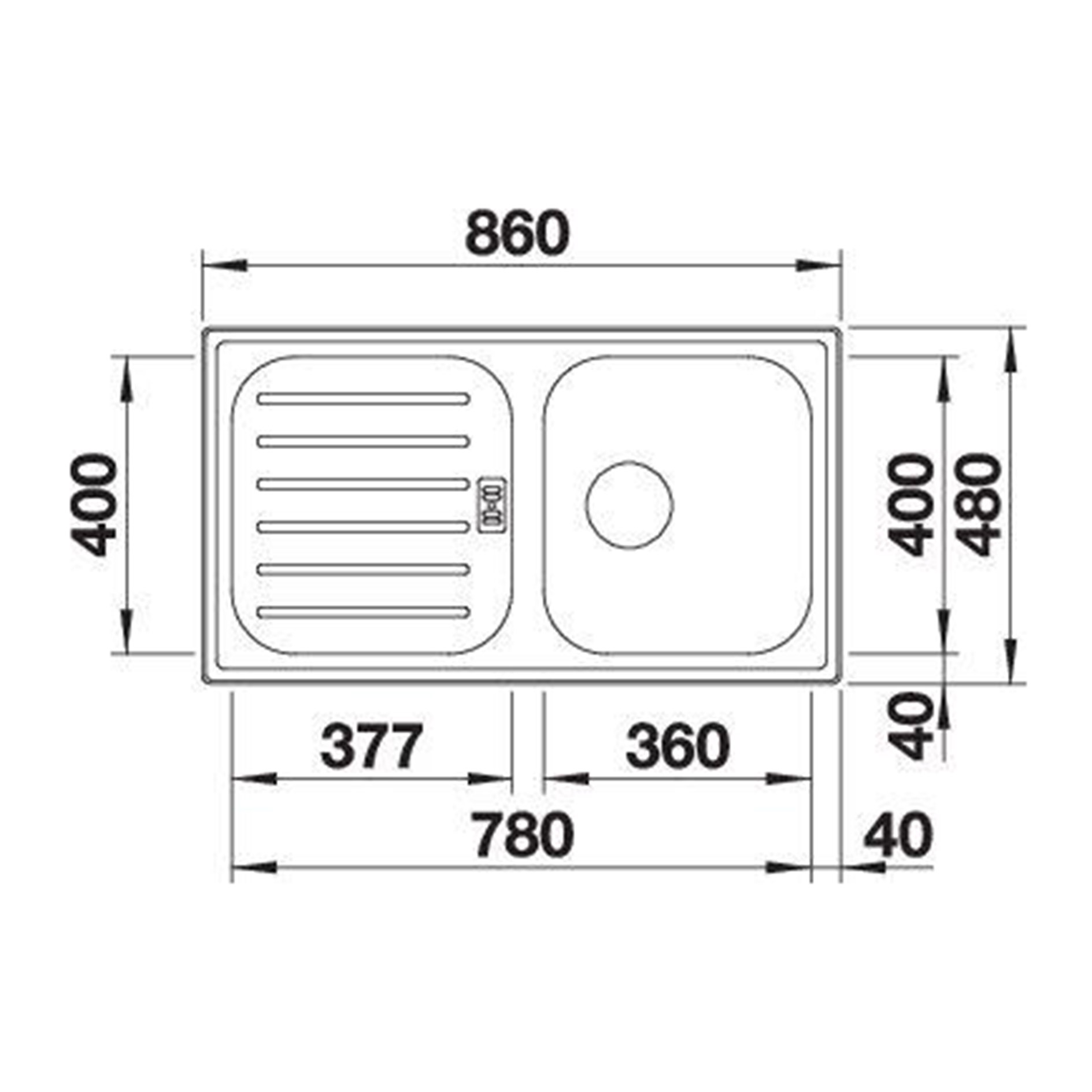 BLANCO Einbauspüle FLEX PRO 45 S - Edelstahl - reversibel