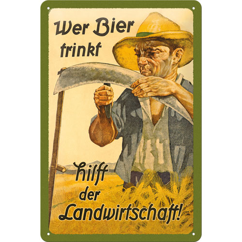 Blechschild - Wer Bier trinkt - 20x30 cm