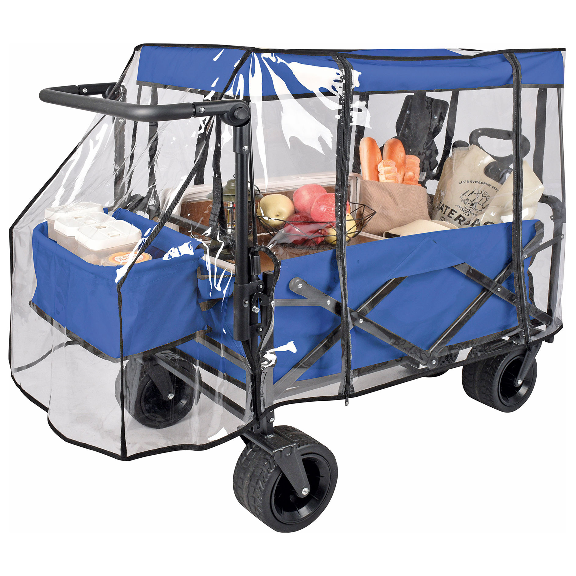 Bollerwagen - königsblau - faltbar - mit Schutzhülle