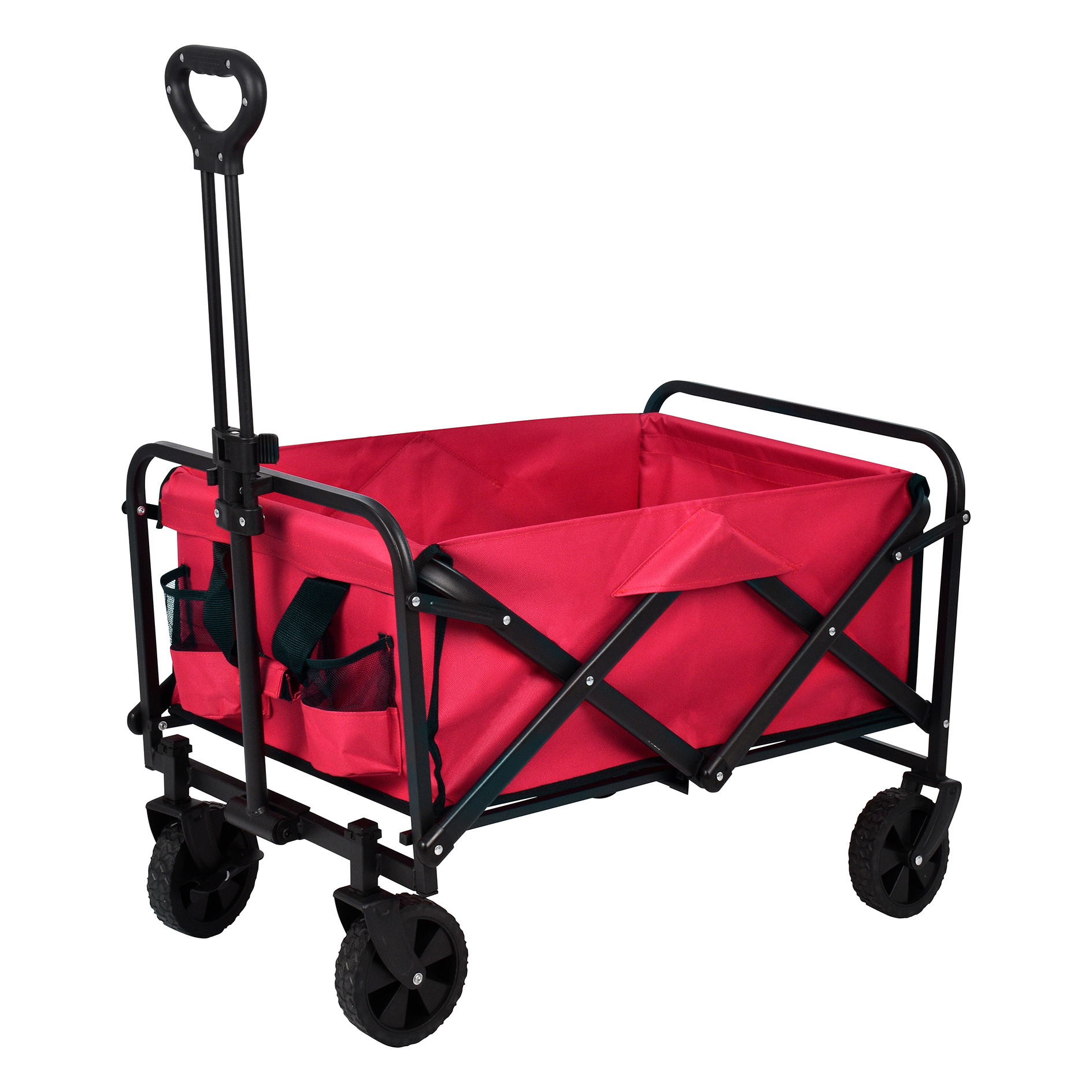 Bollerwagen - rot - faltbar - mit Tasche