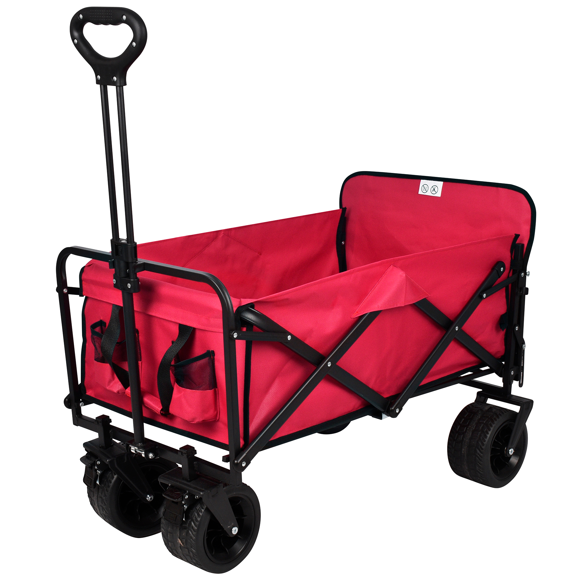 Bollerwagen - rot - mit Vorderklappe - faltbar