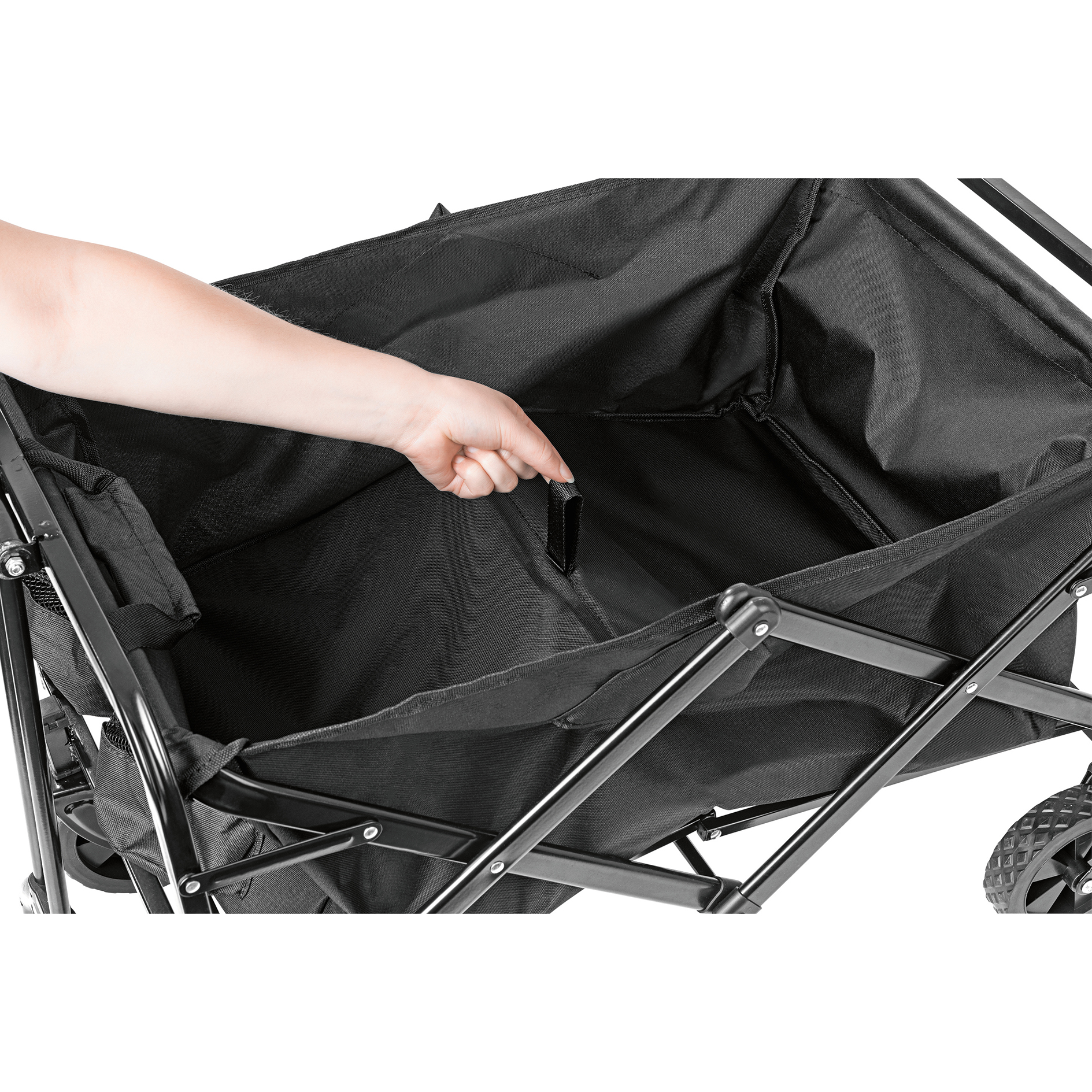 Bollerwagen - schwarz - faltbar - mit Feststellbremsen