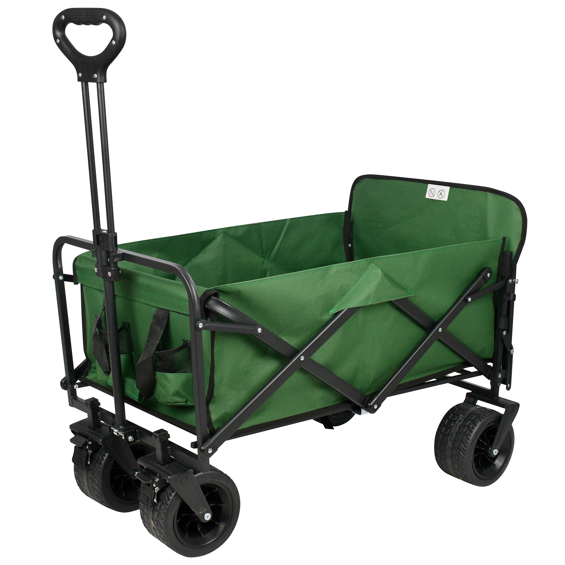 Bollerwagen - waldgrün - mit Vorderklappe - faltbar