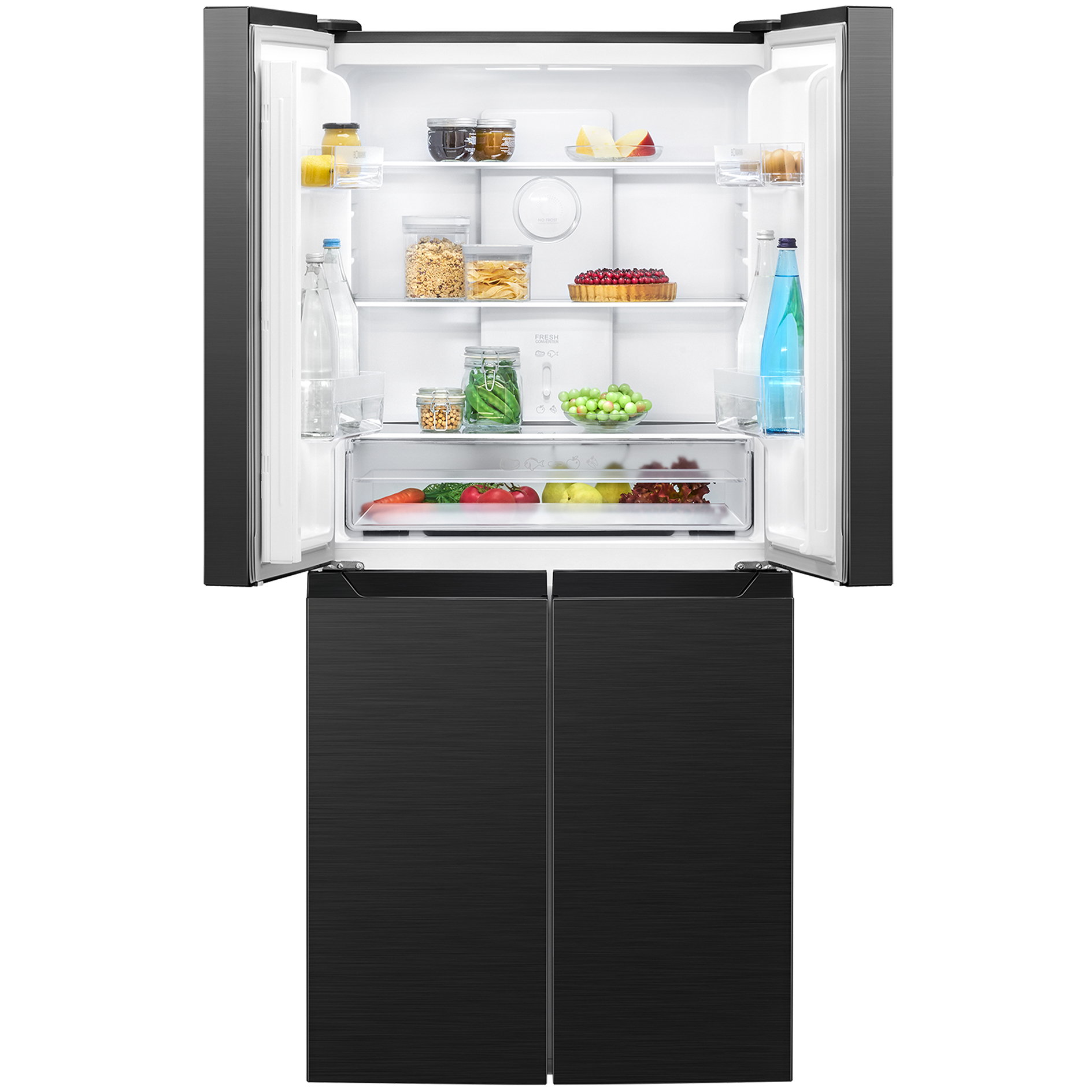 BOMANN Cross Door Kühl-Gefrierkombination KG 7358 - schwarz-inox - D