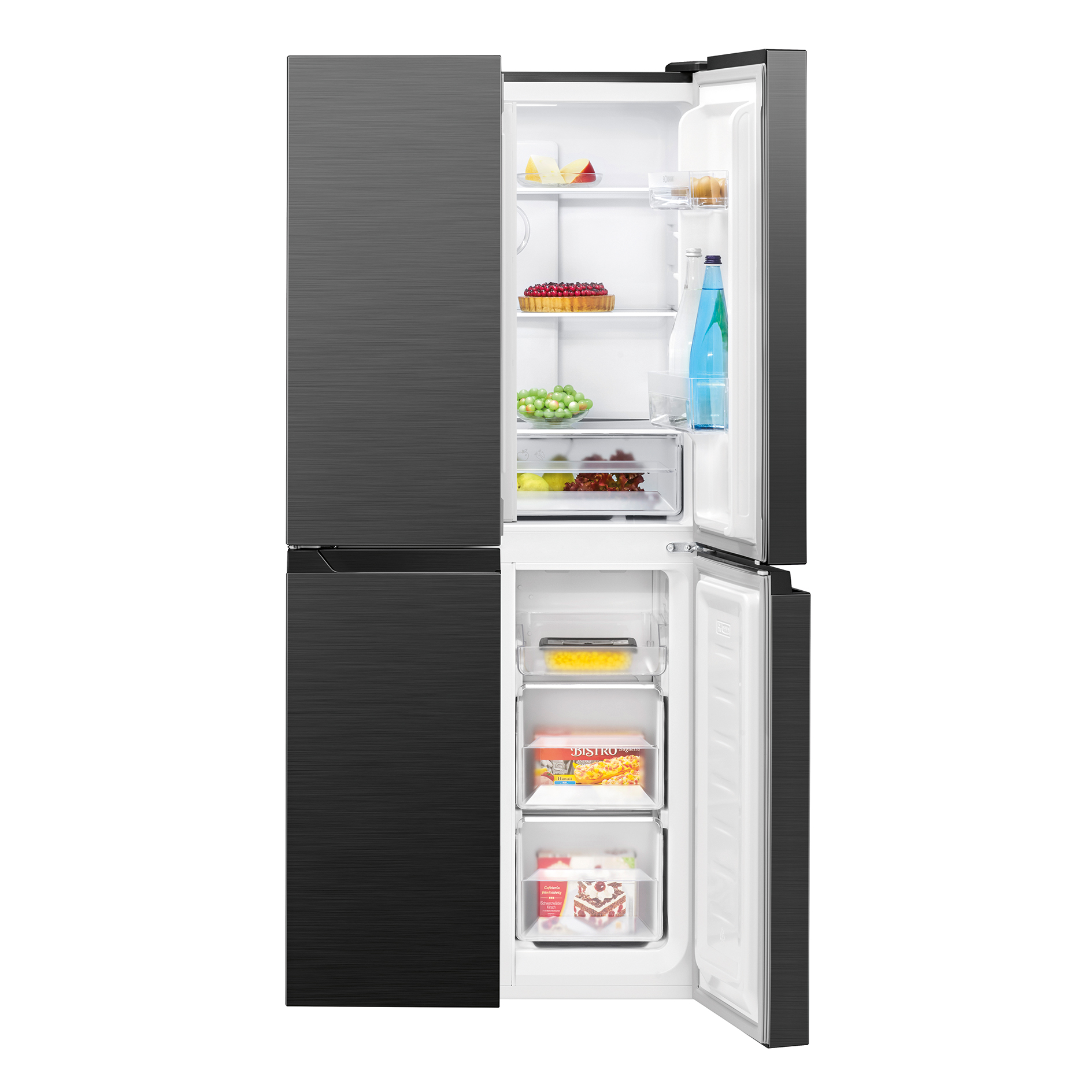 BOMANN Cross Door Kühl-Gefrierkombination KG 7358 - schwarz-inox - D