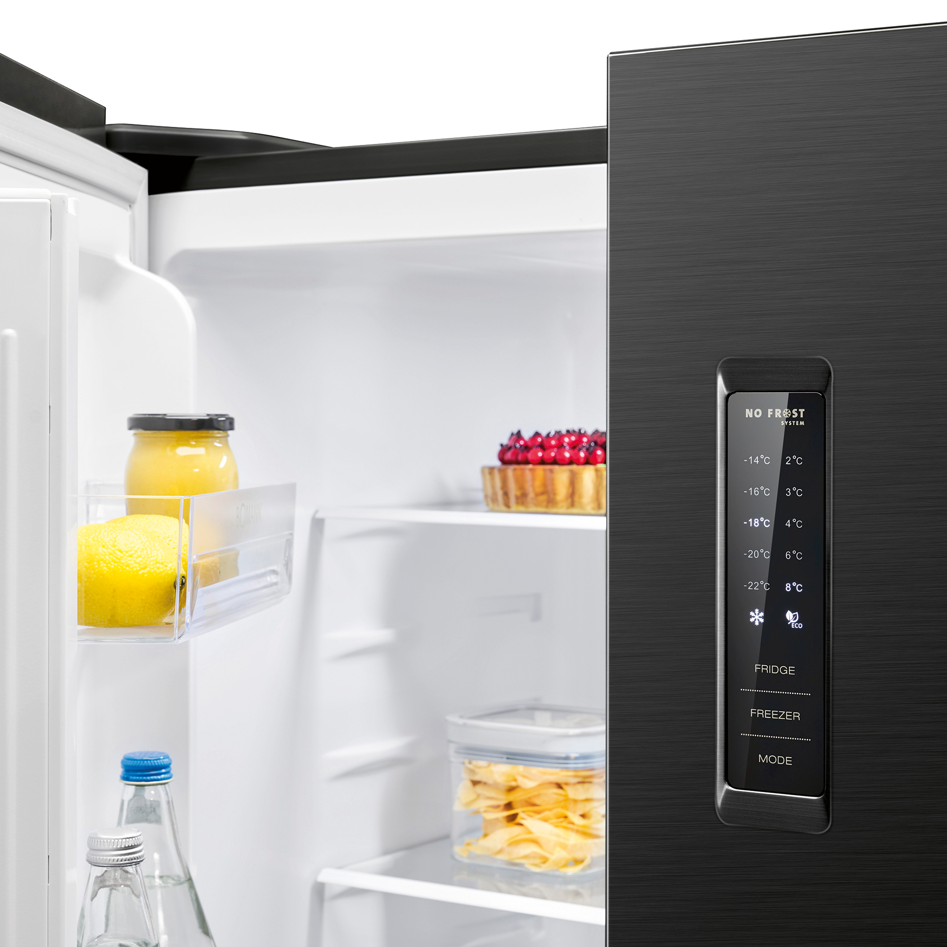 BOMANN Cross Door Kühl-Gefrierkombination KG 7358 - schwarz-inox - D