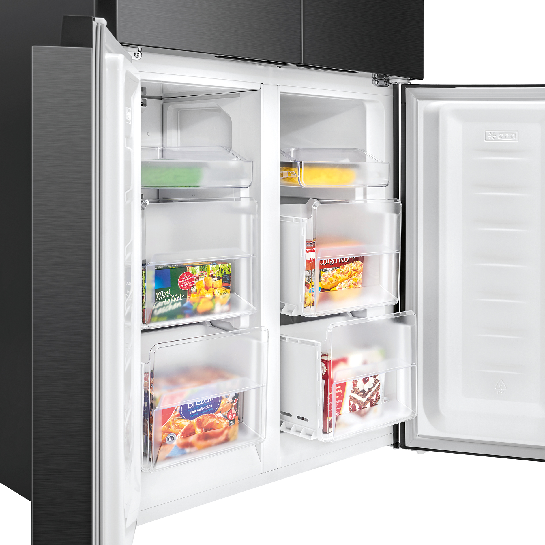 BOMANN Cross Door Kühl-Gefrierkombination KG 7358 - schwarz-inox - D