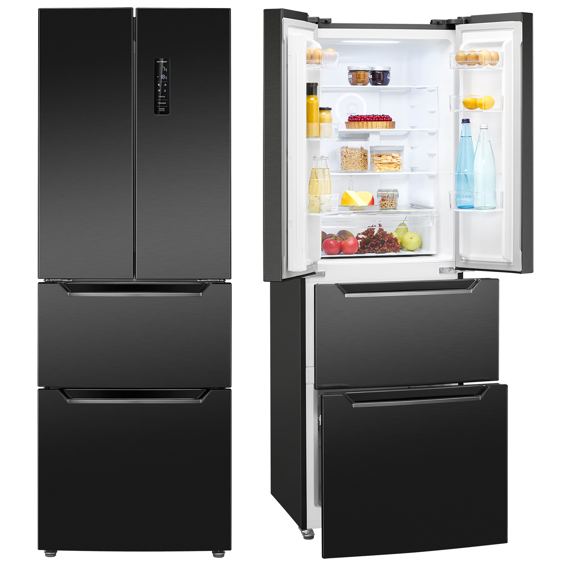 BOMANN French Door Kühl-Gefrierkombination KG 7361 - dark inox - E