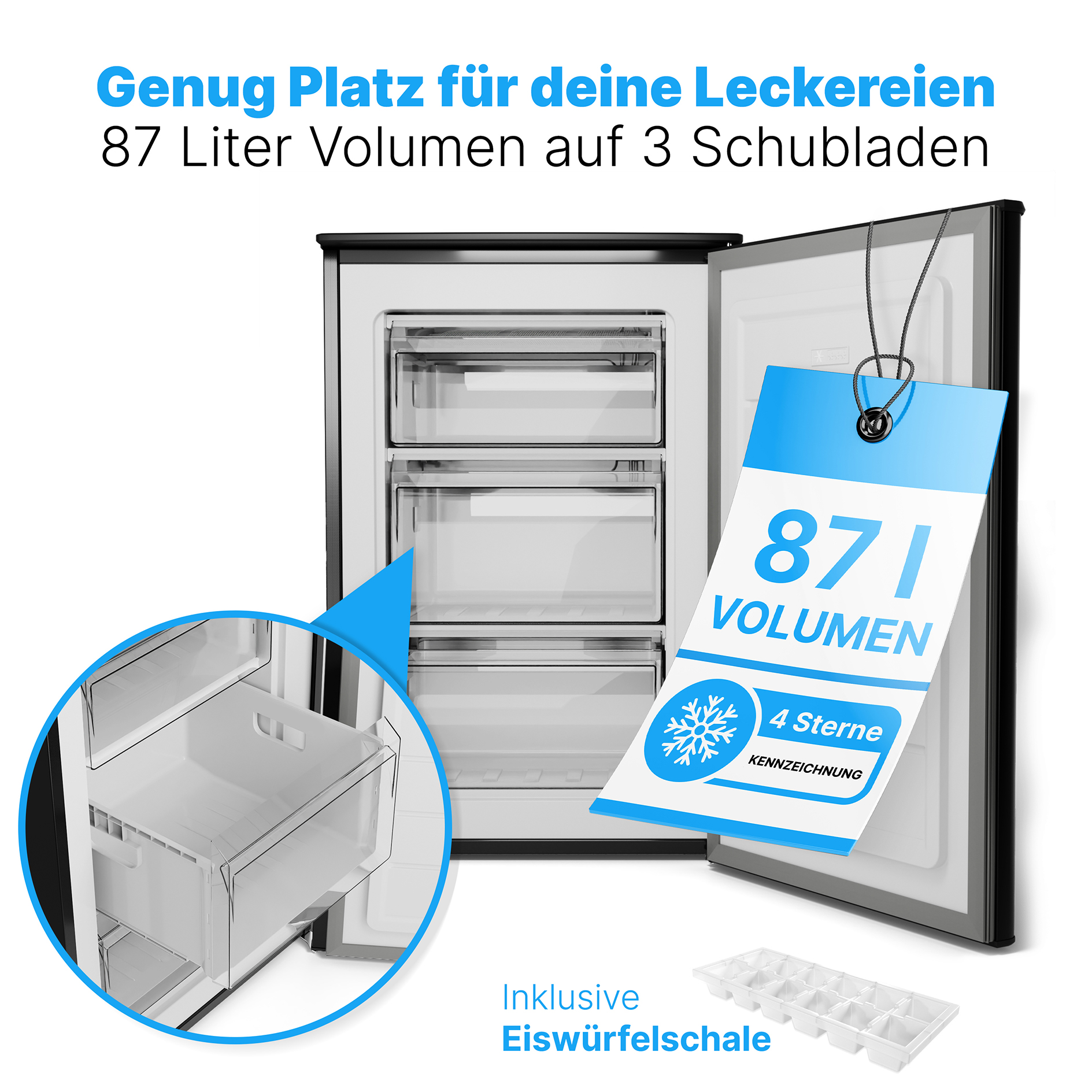 BOMANN Gefrierschrank GS 7253 - schwarz-inox - C