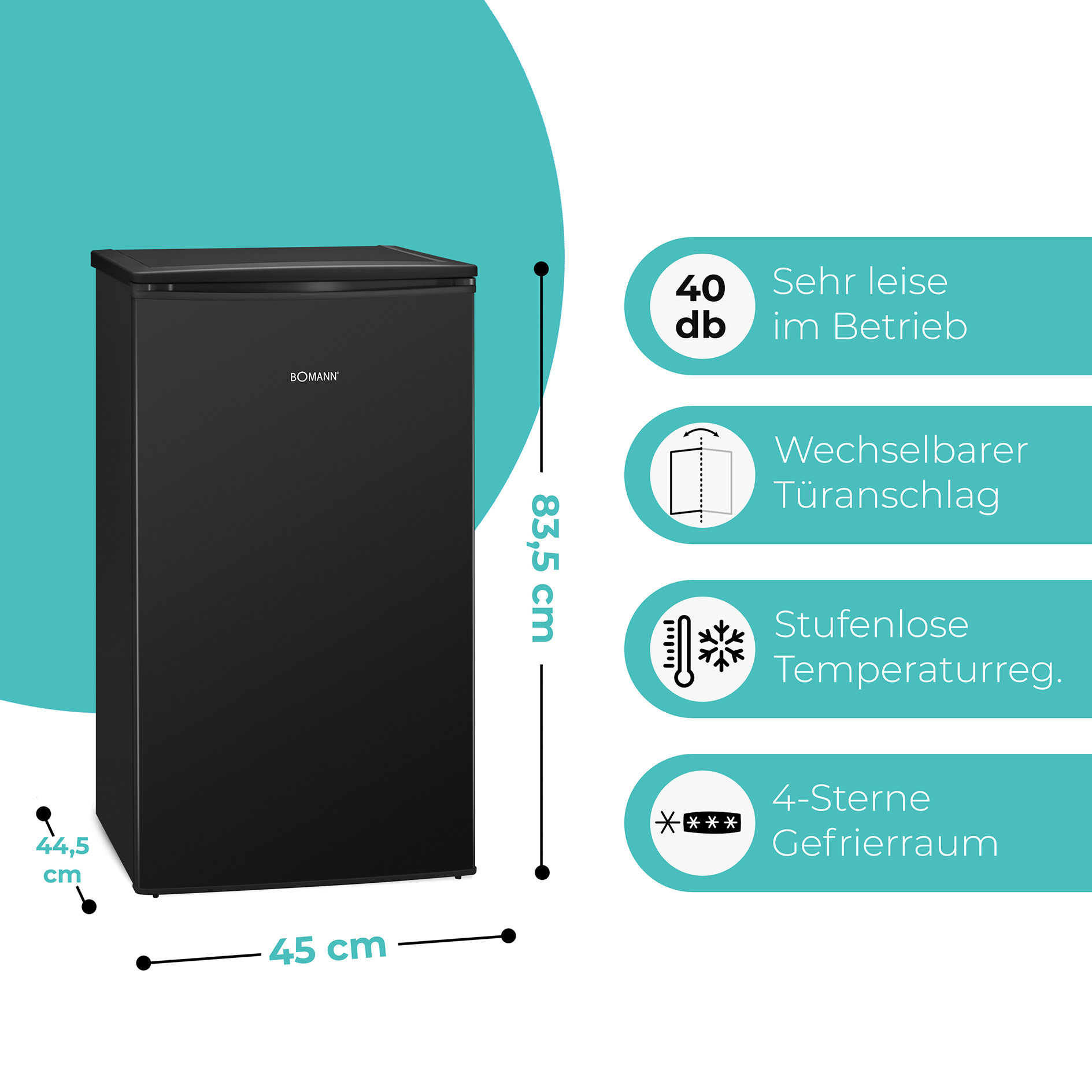 BOMANN Gefrierschrank GS 7256 - schwarz - E