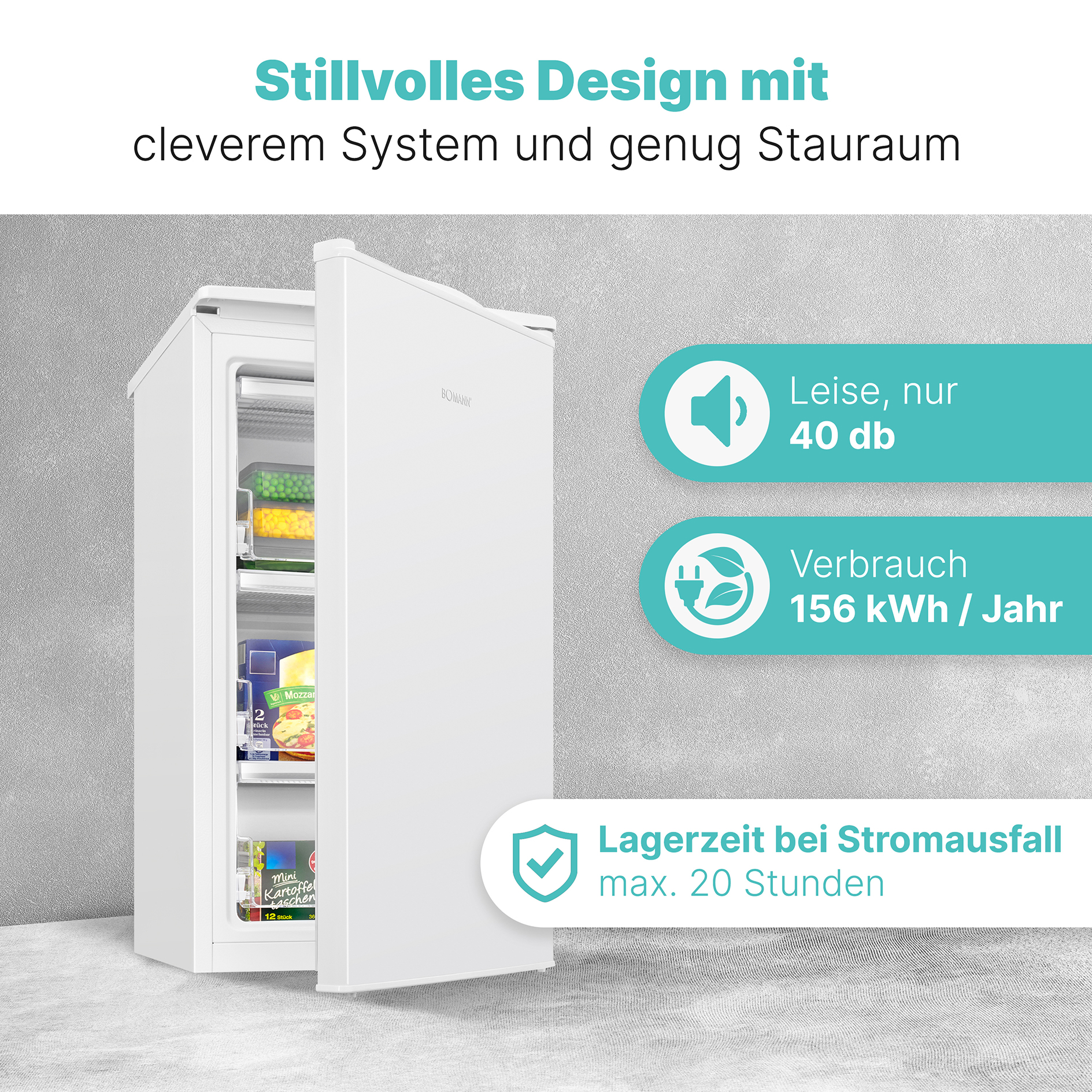 BOMANN Gefrierschrank GS 7256 - weiß - E