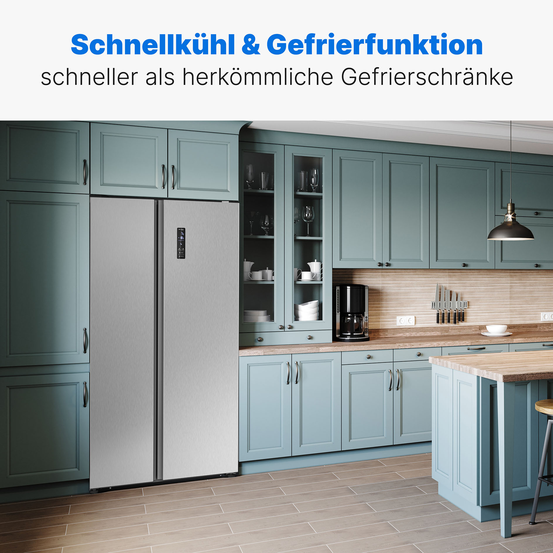 BOMANN Side by Side Kühl-/Gefrierkombination SBS 7344 - Edelstahloptik - E