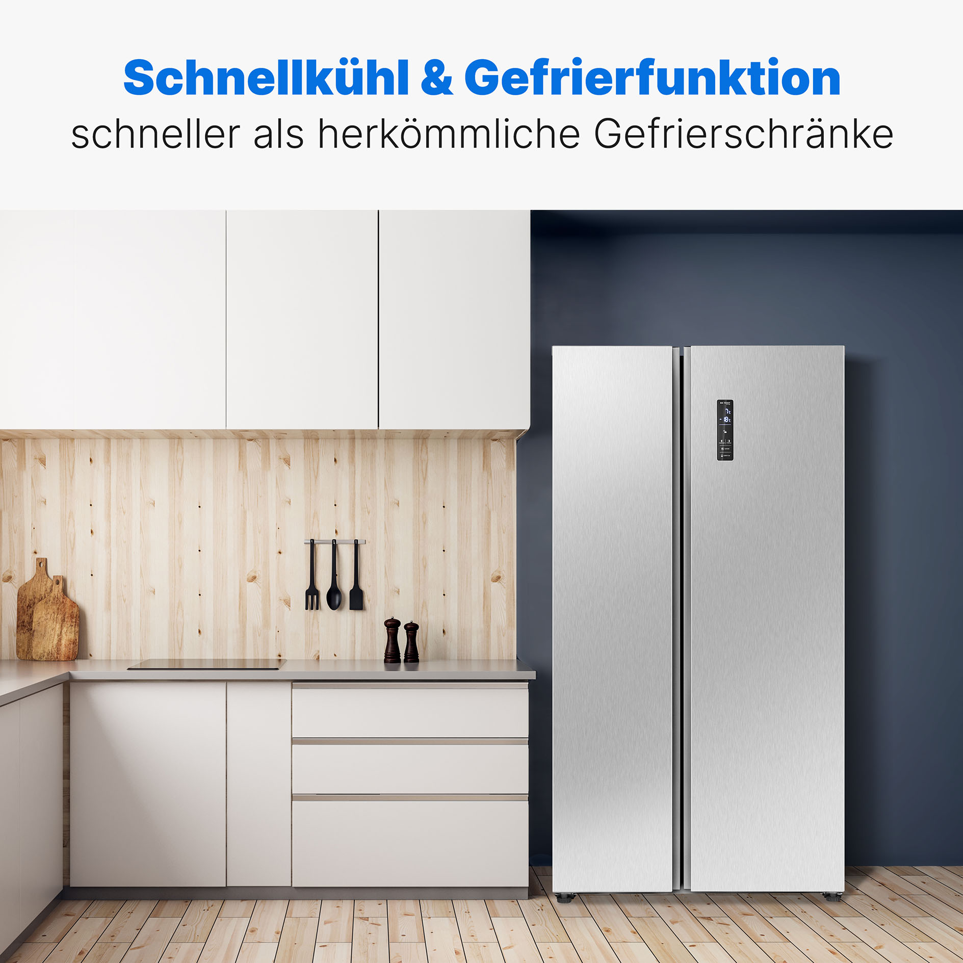 BOMANN Side by Side Kühl-/Gefrierkombination SBS 7344 - Edelstahloptik - E