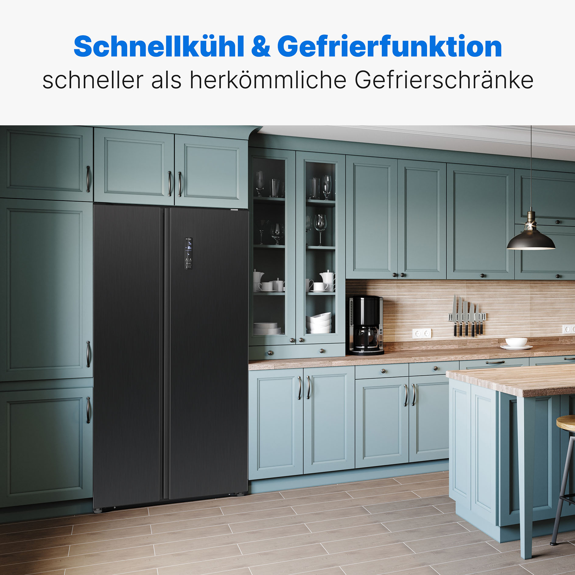 BOMANN Side by Side Kühl-/Gefrierkombination SBS 7344 - Edelstahloptik schwarz - E