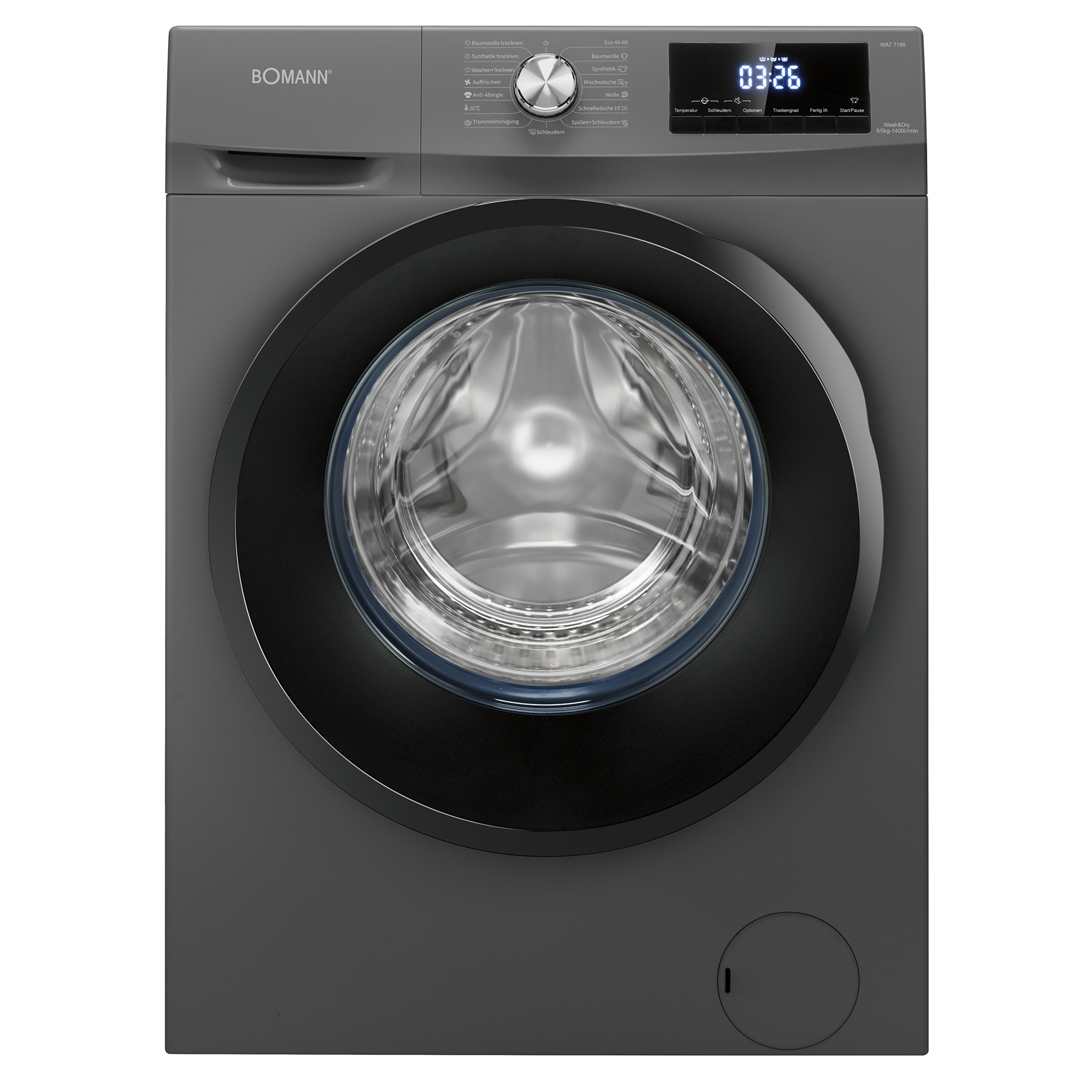 BOMANN Waschtrockner WAT 7186 - titan schwarz - 8 kg - D