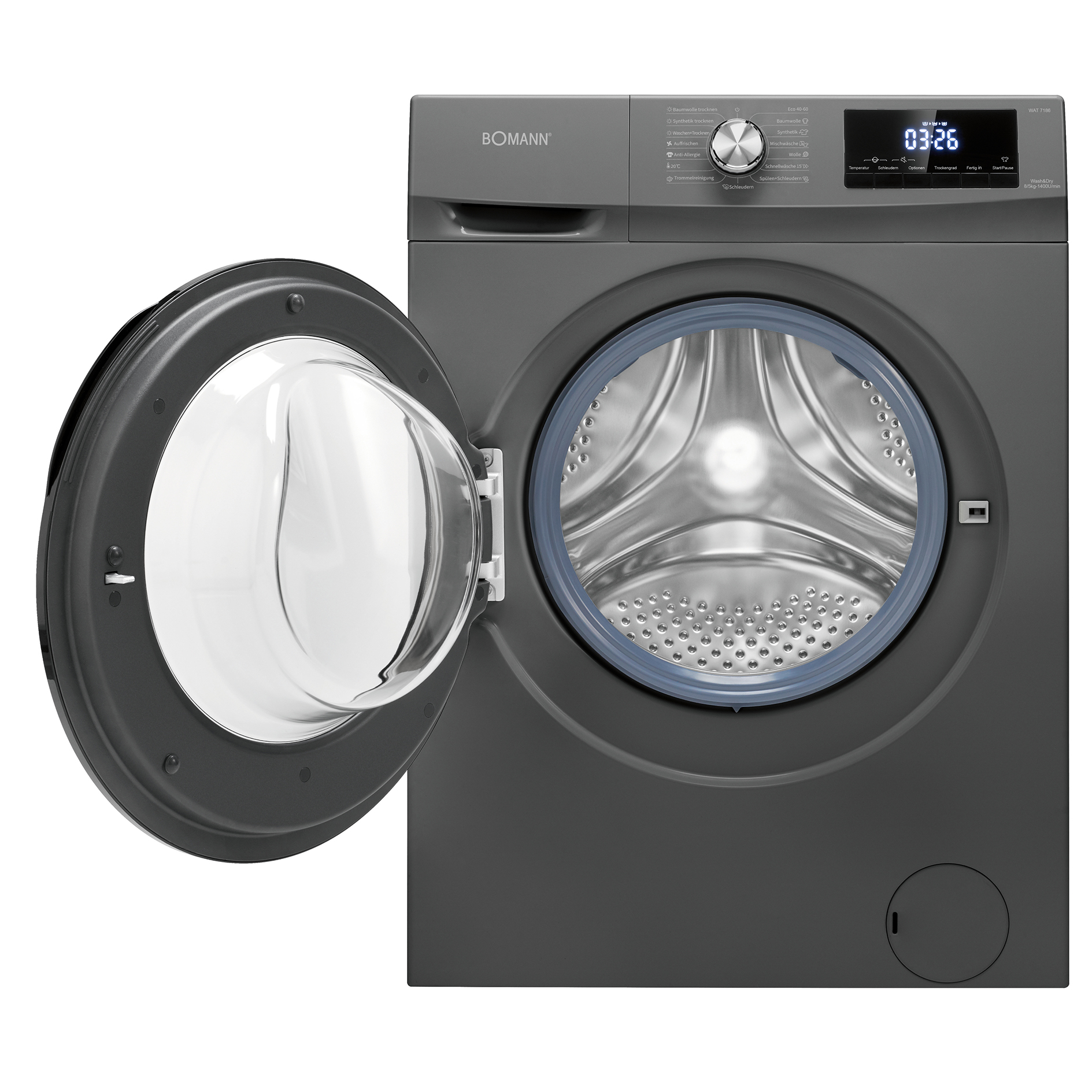 BOMANN Waschtrockner WAT 7186 - titan schwarz - 8 kg - D
