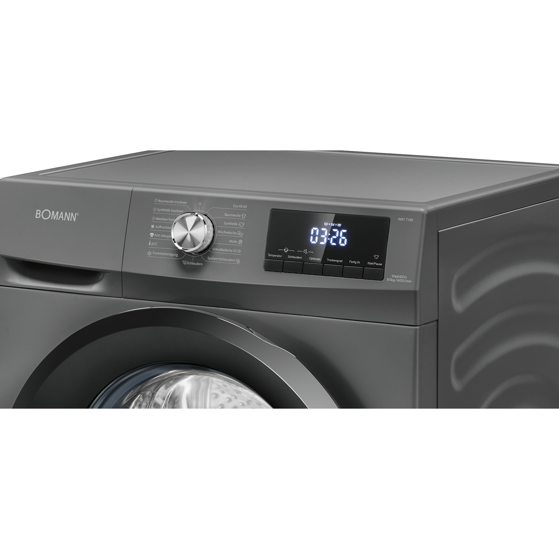 BOMANN Waschtrockner WAT 7186 - titan schwarz - 8 kg - D