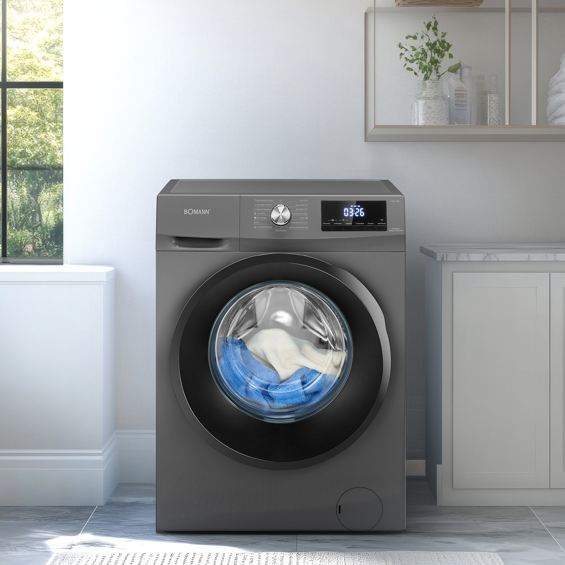 BOMANN Waschtrockner WAT 7186 - titan schwarz - 8 kg - D