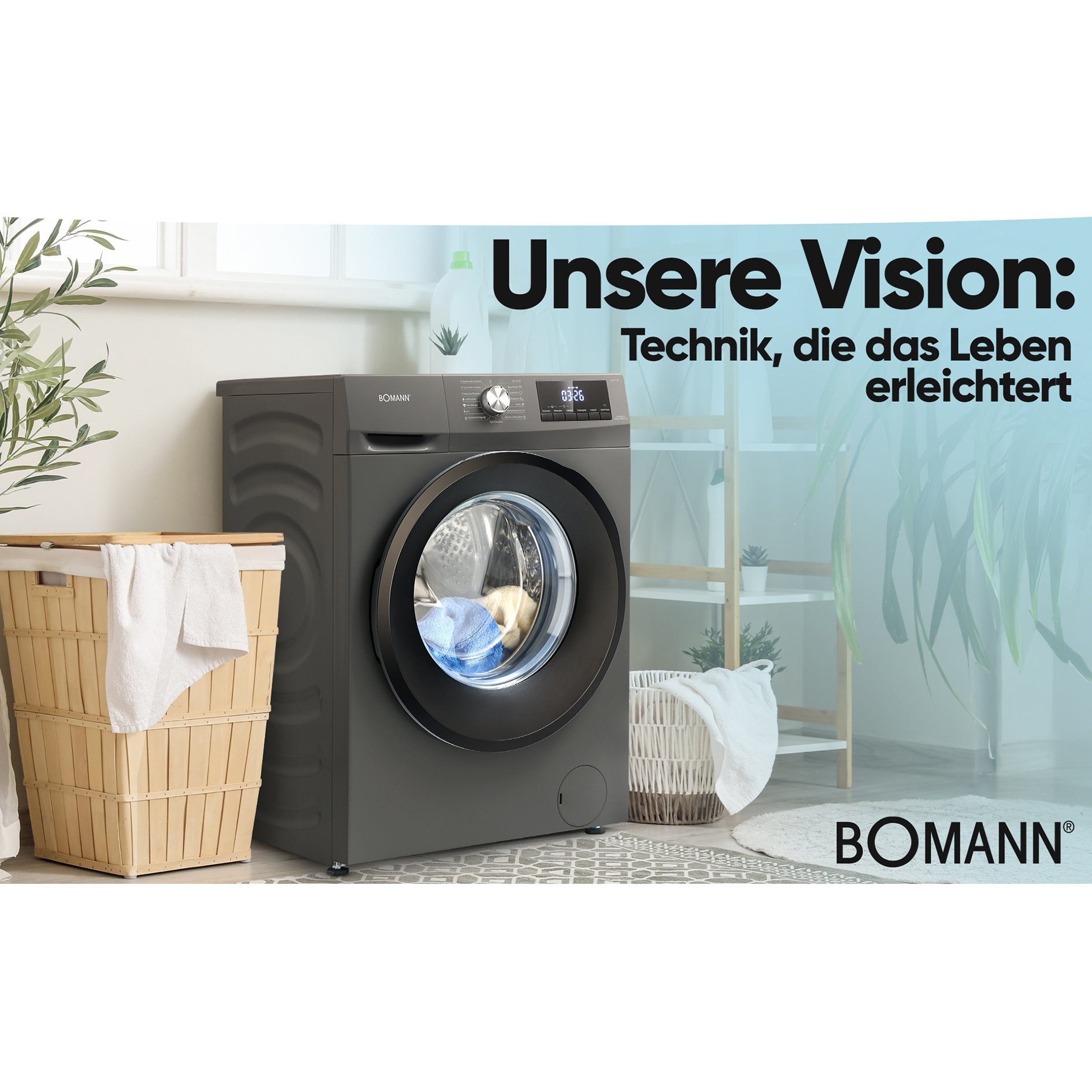 BOMANN Waschtrockner WAT 7186 - titan schwarz - 8 kg - D