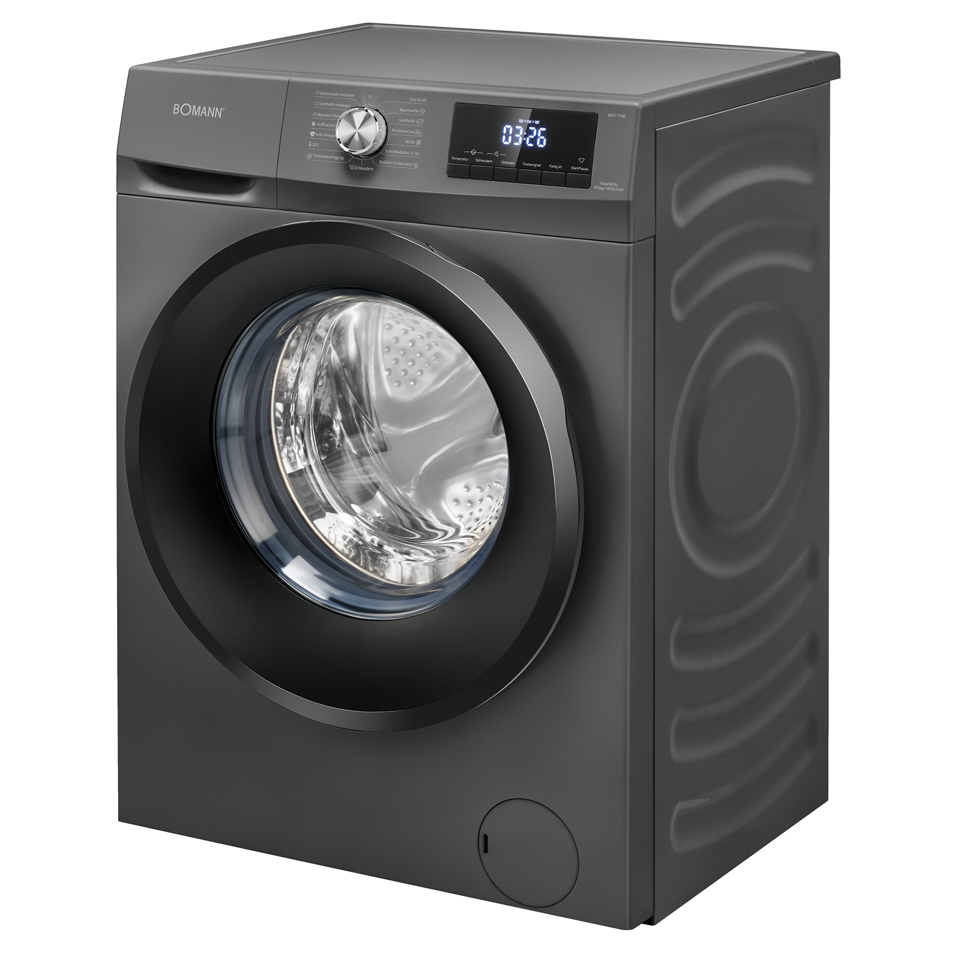BOMANN Waschtrockner WAT 7186 - titan schwarz - 8 kg - D