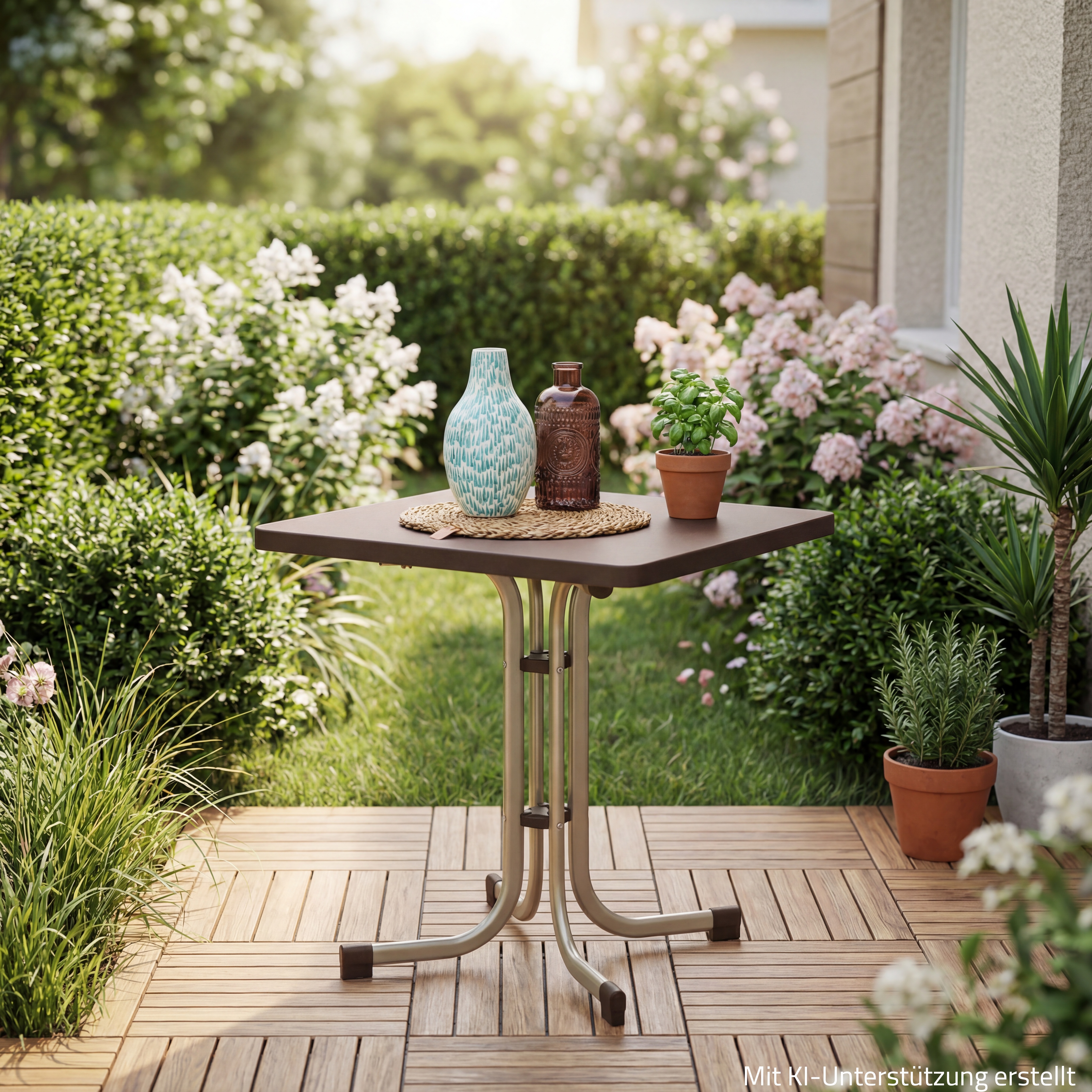 Boulevard Klapptisch - champagner-mocca - wetterfest - 70x70 cm