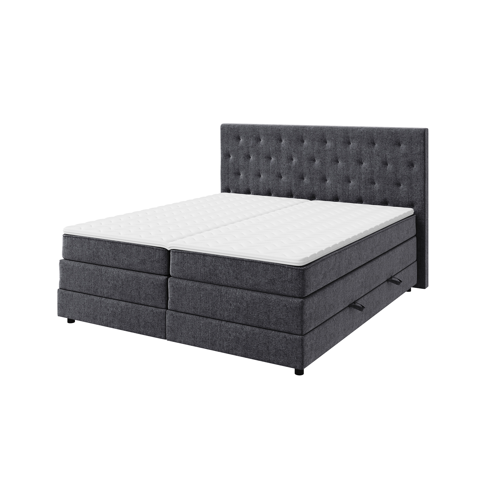 Boxspringbett - anthrazit - H3 - 140x200 cm