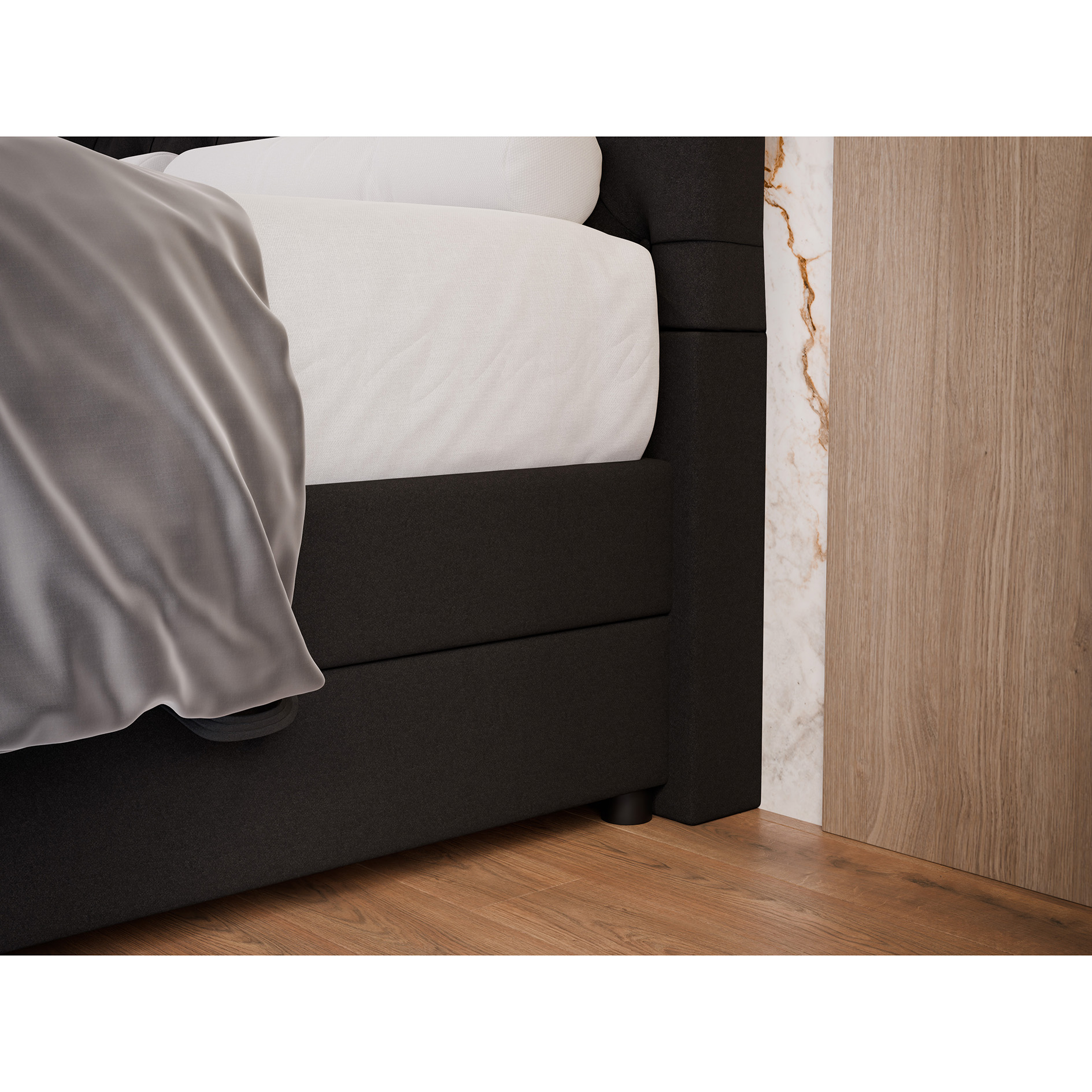 Boxspringbett - anthrazit - H3 - 180x200 cm