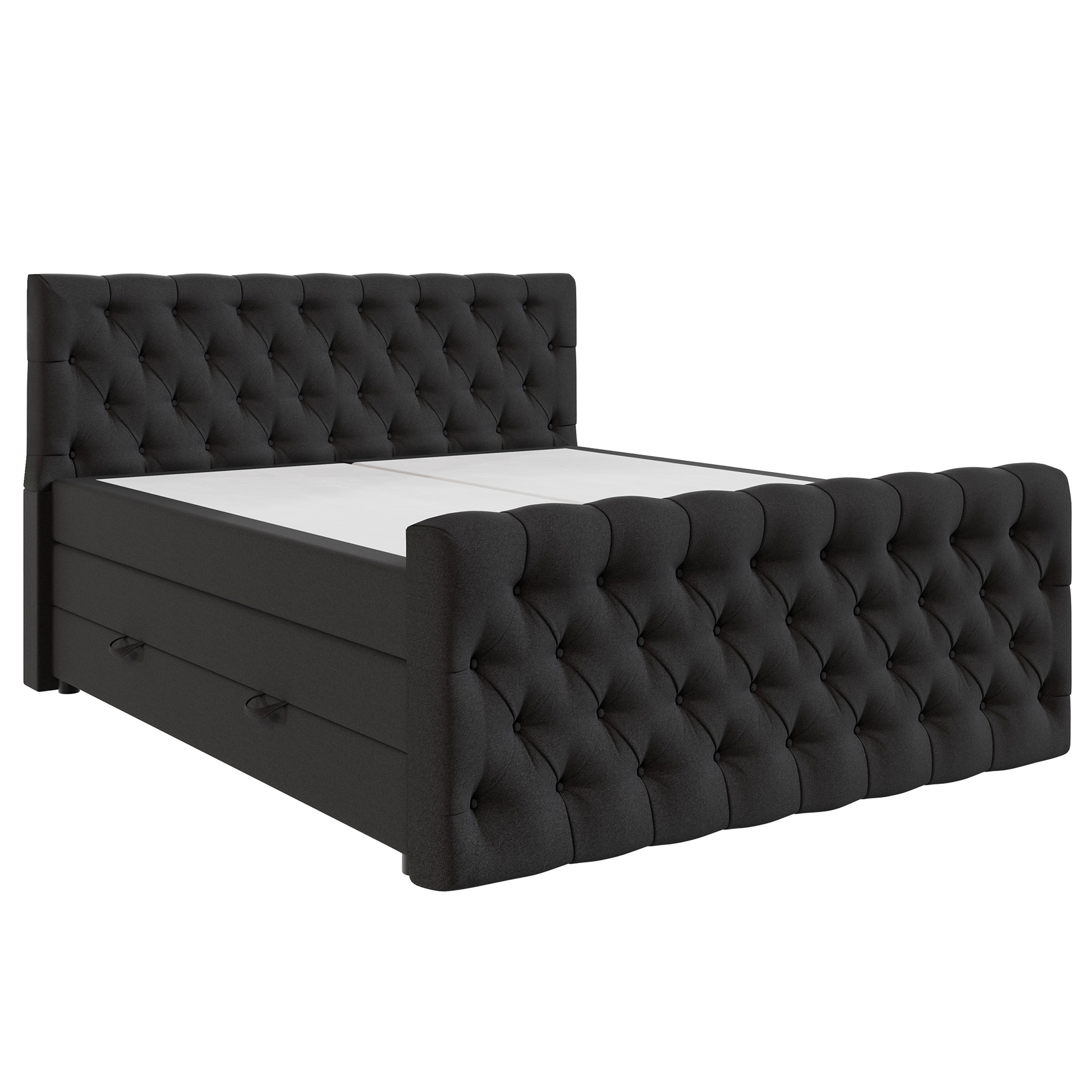 Boxspringbett - anthrazit - H3 - 180x200 cm