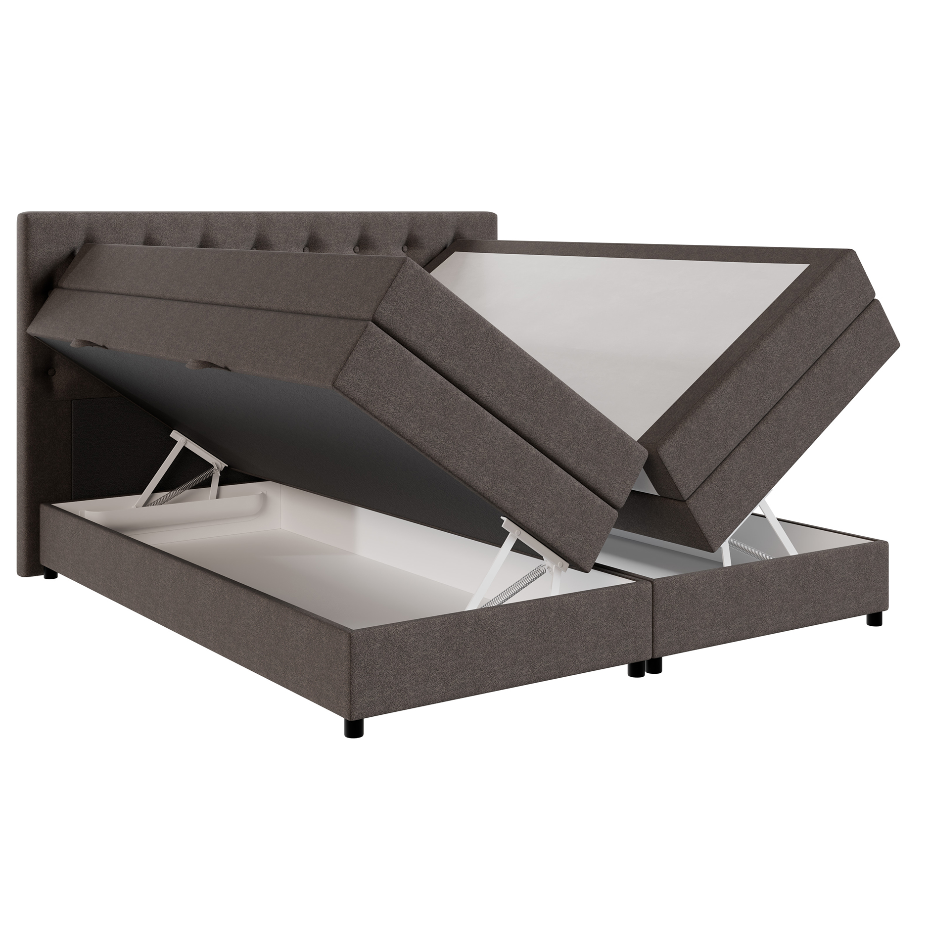 Boxspringbett - anthrazit - H3 - 180x200 cm
