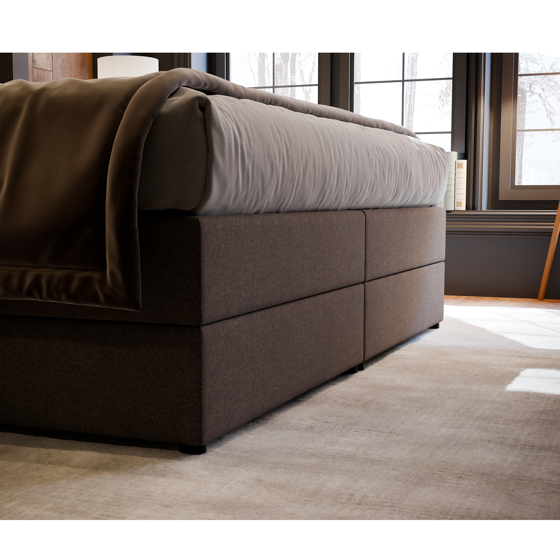 Boxspringbett - anthrazit - H3 - 180x200 cm