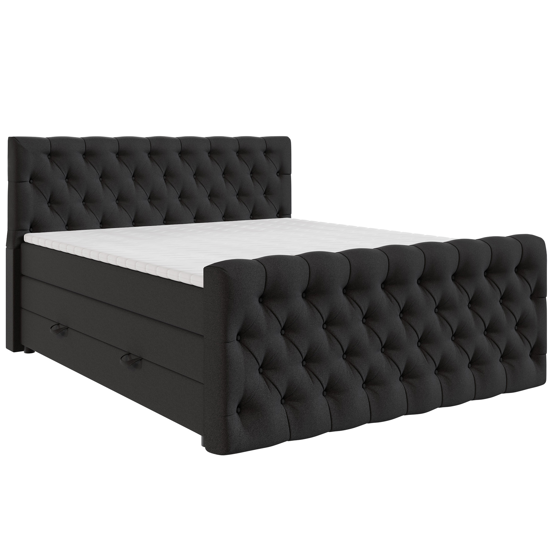 Boxspringbett - anthrazit - H3 - 180x200 cm