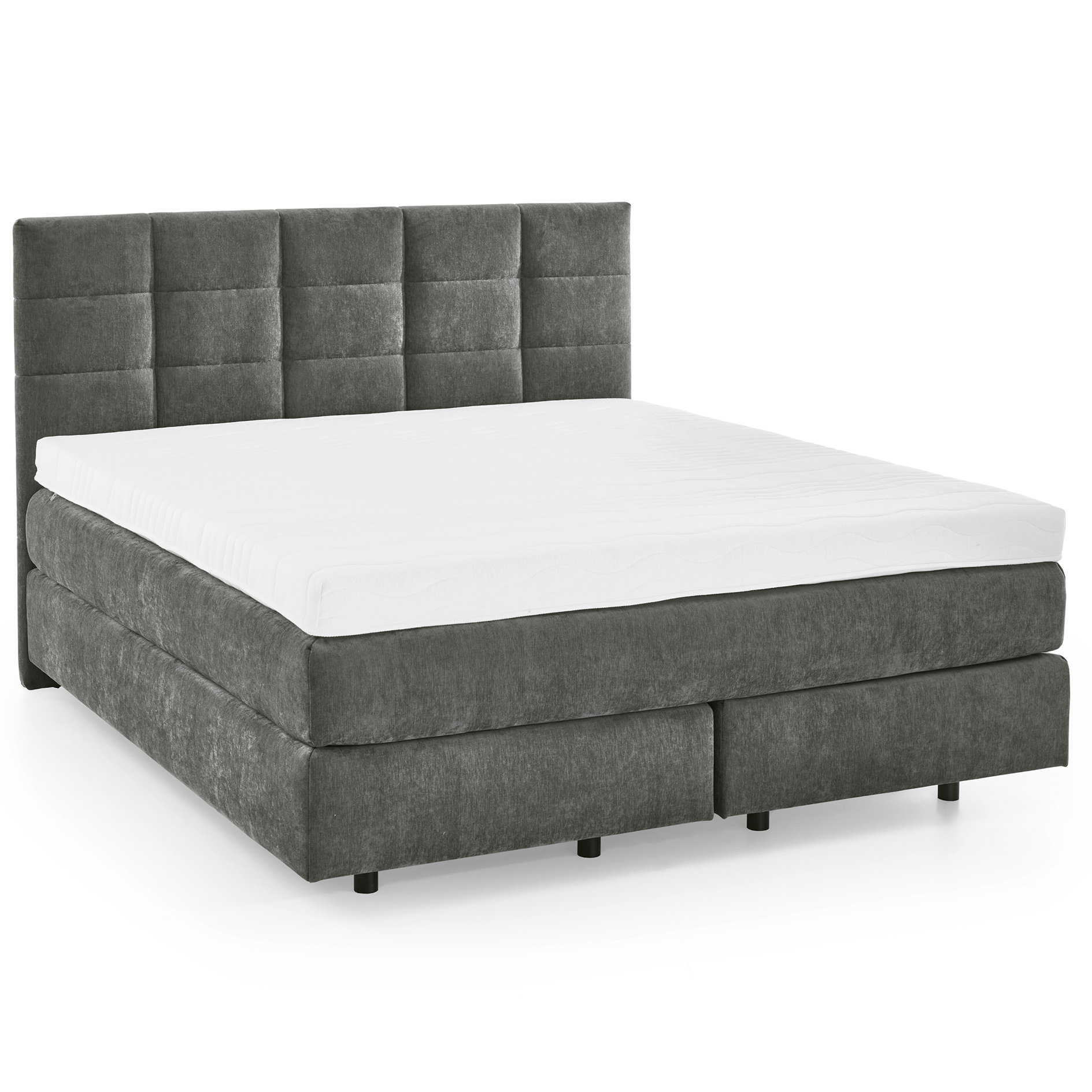 Boxspringbett - anthrazit - H3/H4 - mit Topper - 180x200 cm