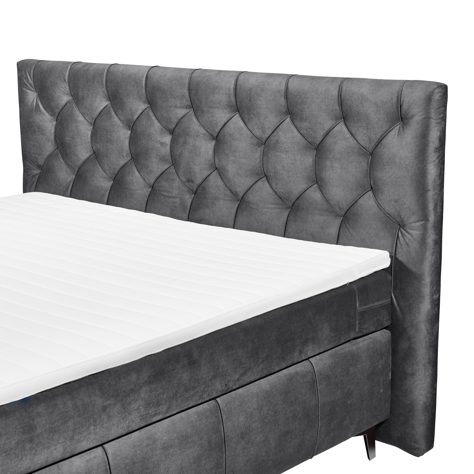 Boxspringbett - anthrazit - Tonnentaschenfederkern - H2 - 160x200 cm