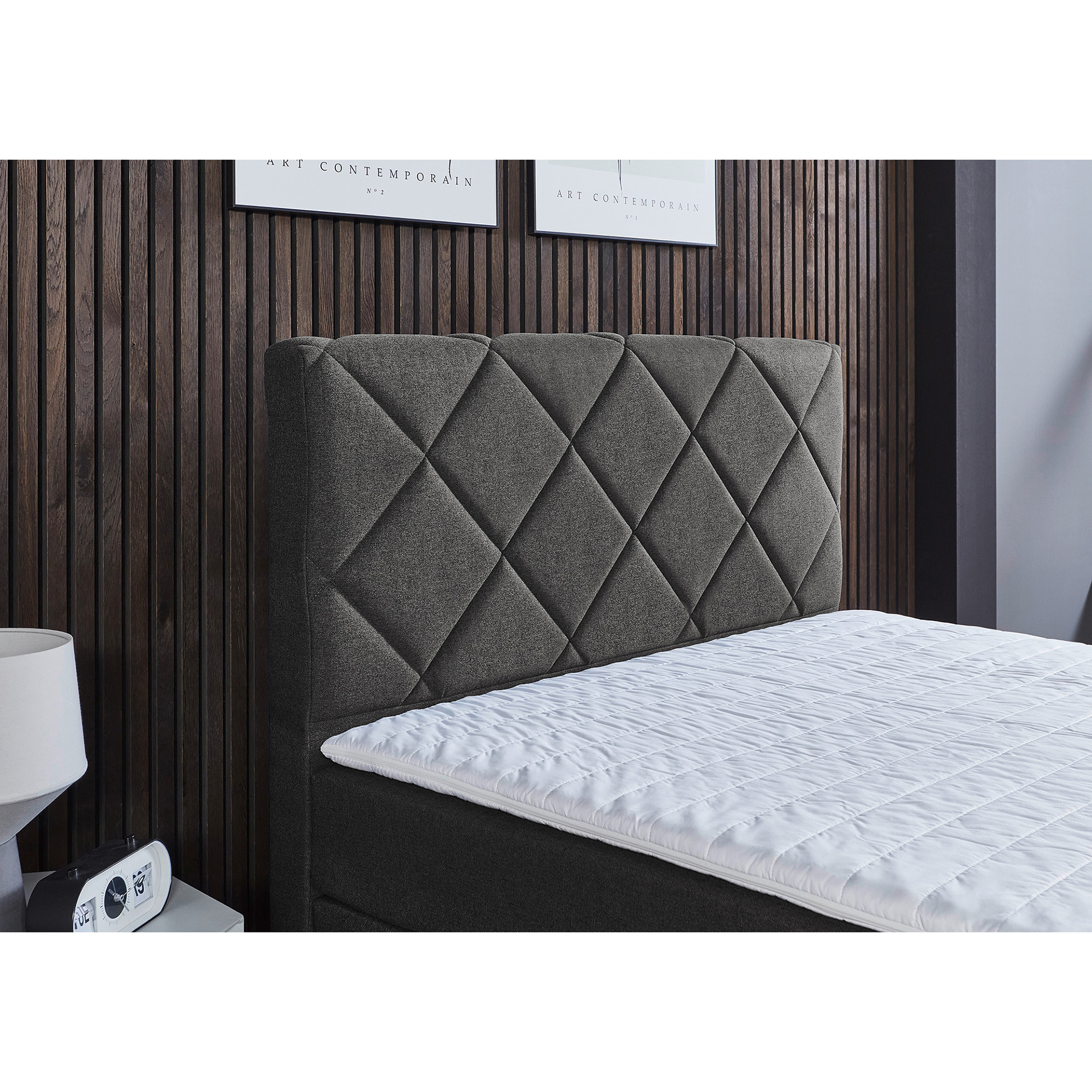 Boxspringbett - anthrazit - Universalhärtegrad - 140x200 cm